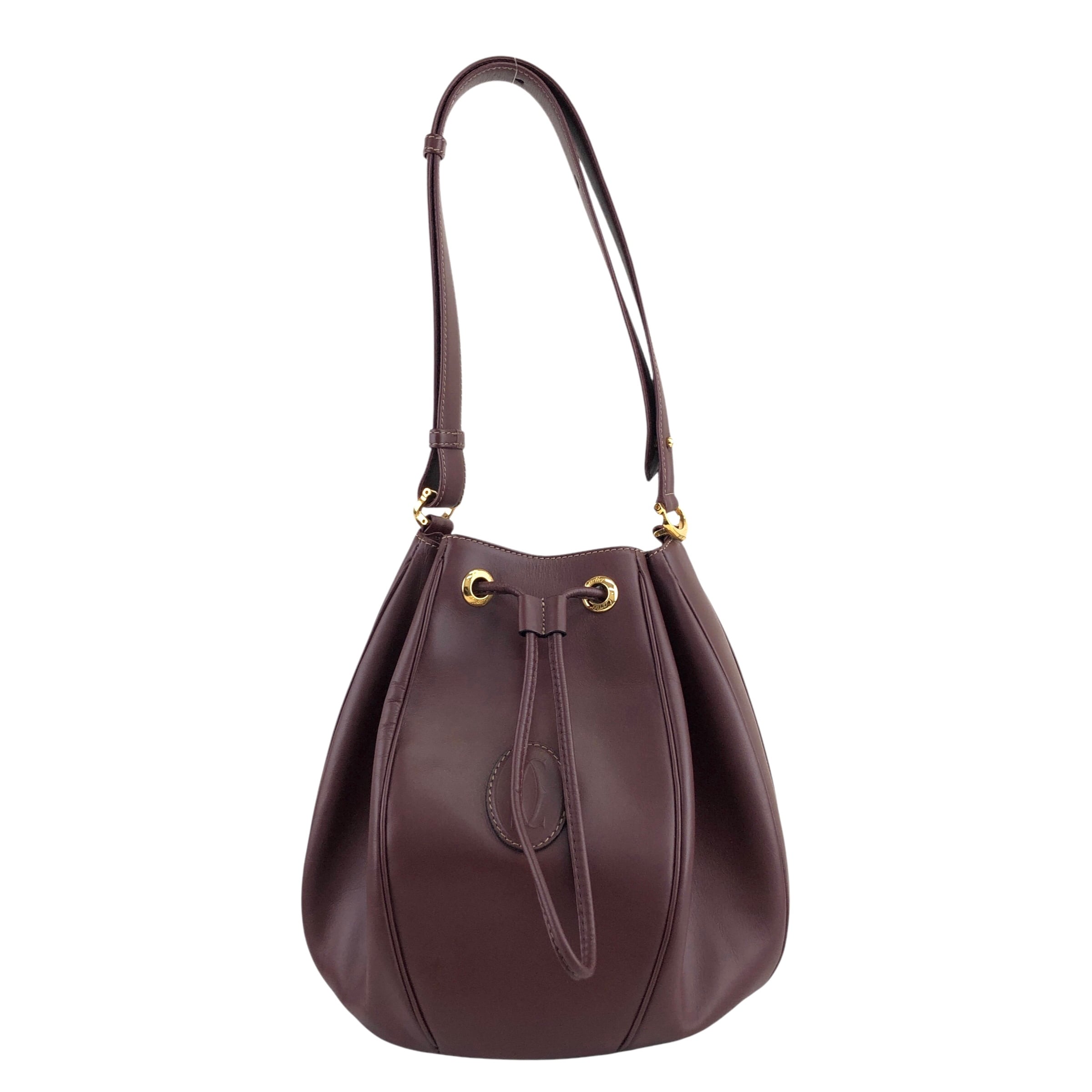 Cartier カルティエ マストライン ショルダーバッグ ボルドー ロゴ