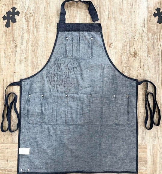 CHROME HEARTS クロムハーツ クロスパッチ エプロン デニム ブルー