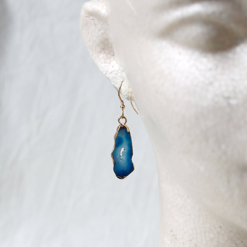 Kaya】 ✴︎14kgf✴︎ アイリスアゲート ドゥルージー ピアス Kaya