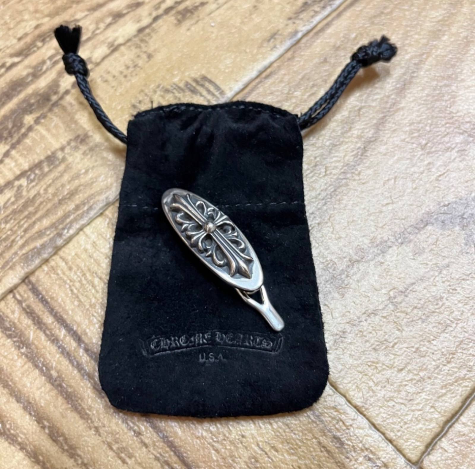 CHROME HEARTS クロムハーツ フローラルクロス ヘアバレッタ 髮留め