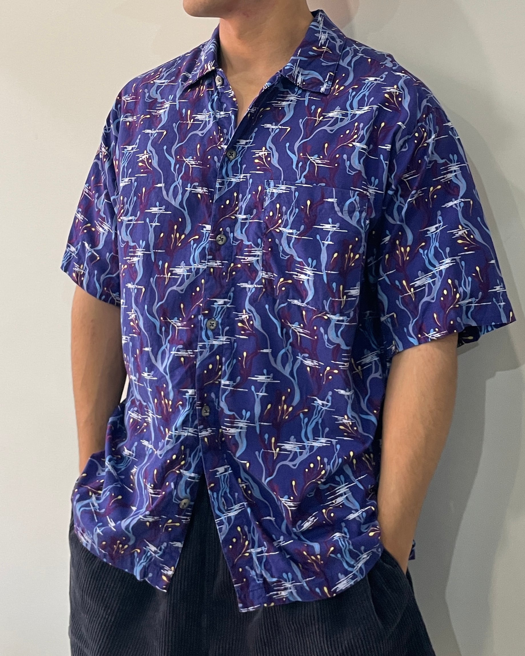 極美品 M 93年 海藻 ACシャツ パタゴニア patagonia アロハ 青