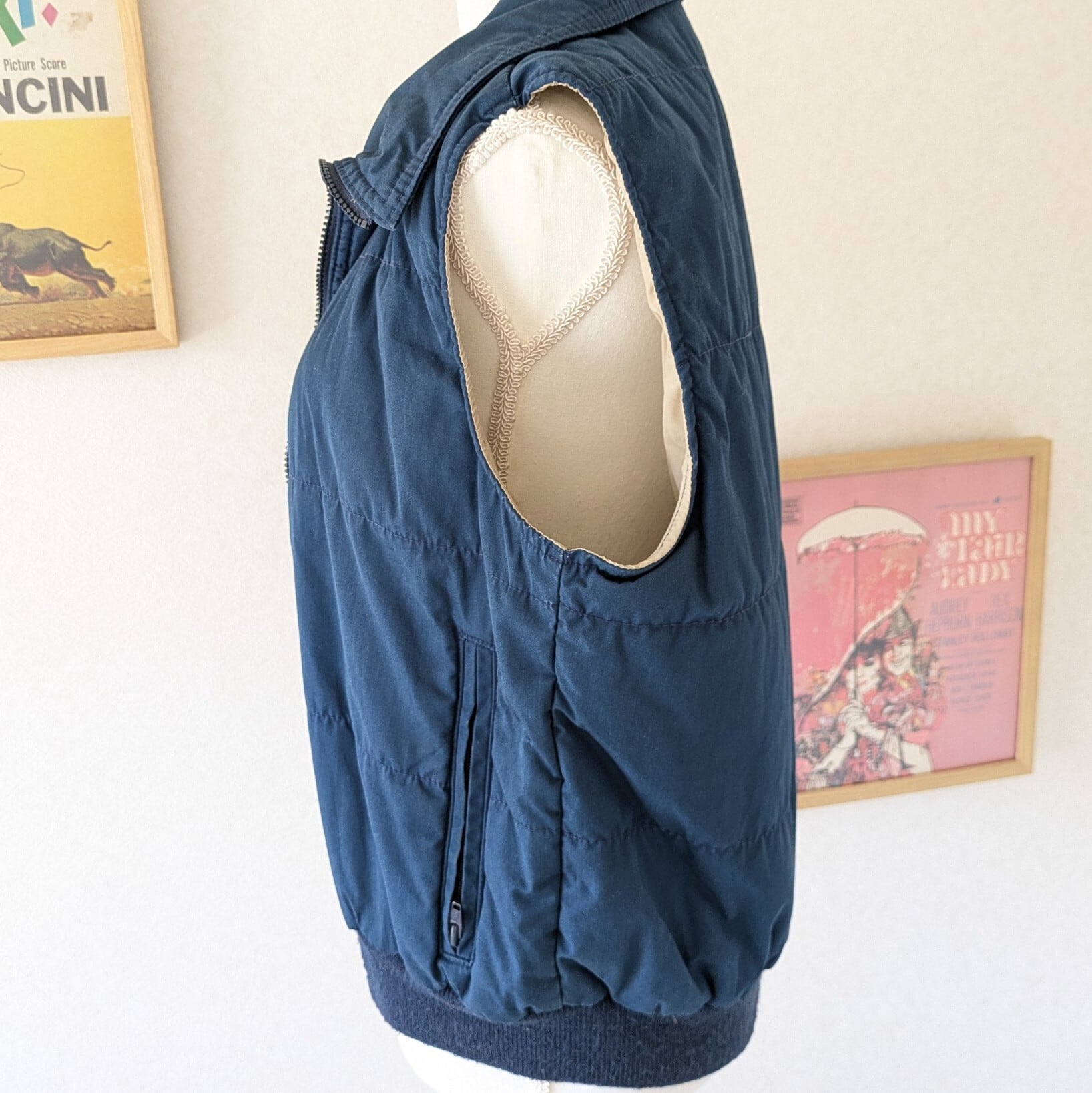 70s〜80s【USA製】ウールリッチ 白タグ ダウンベスト ネイビー サイズM