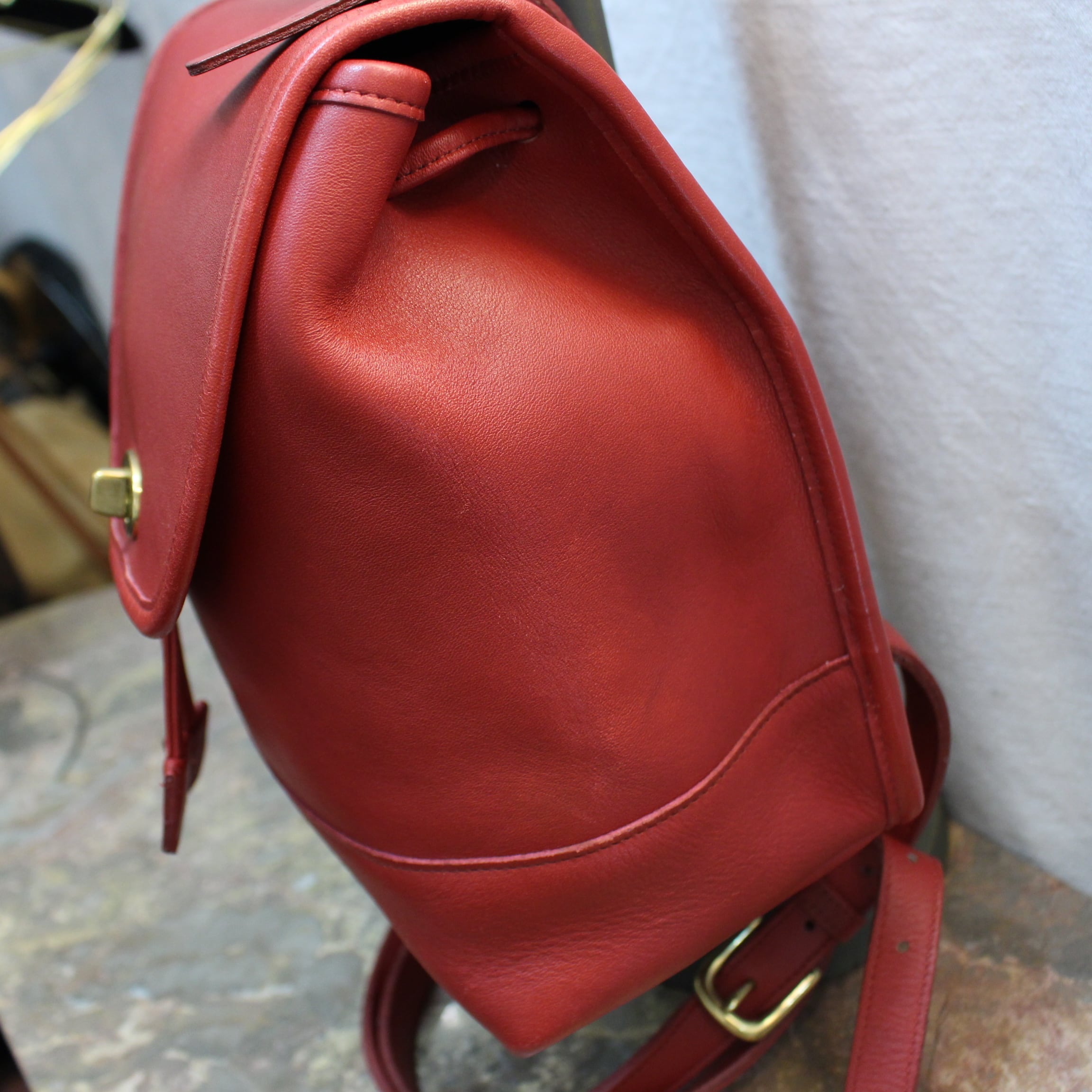 ◎.2000000015019 OLD COACH TURN LOCK LEATHER MINI RUCK SUCK MADE