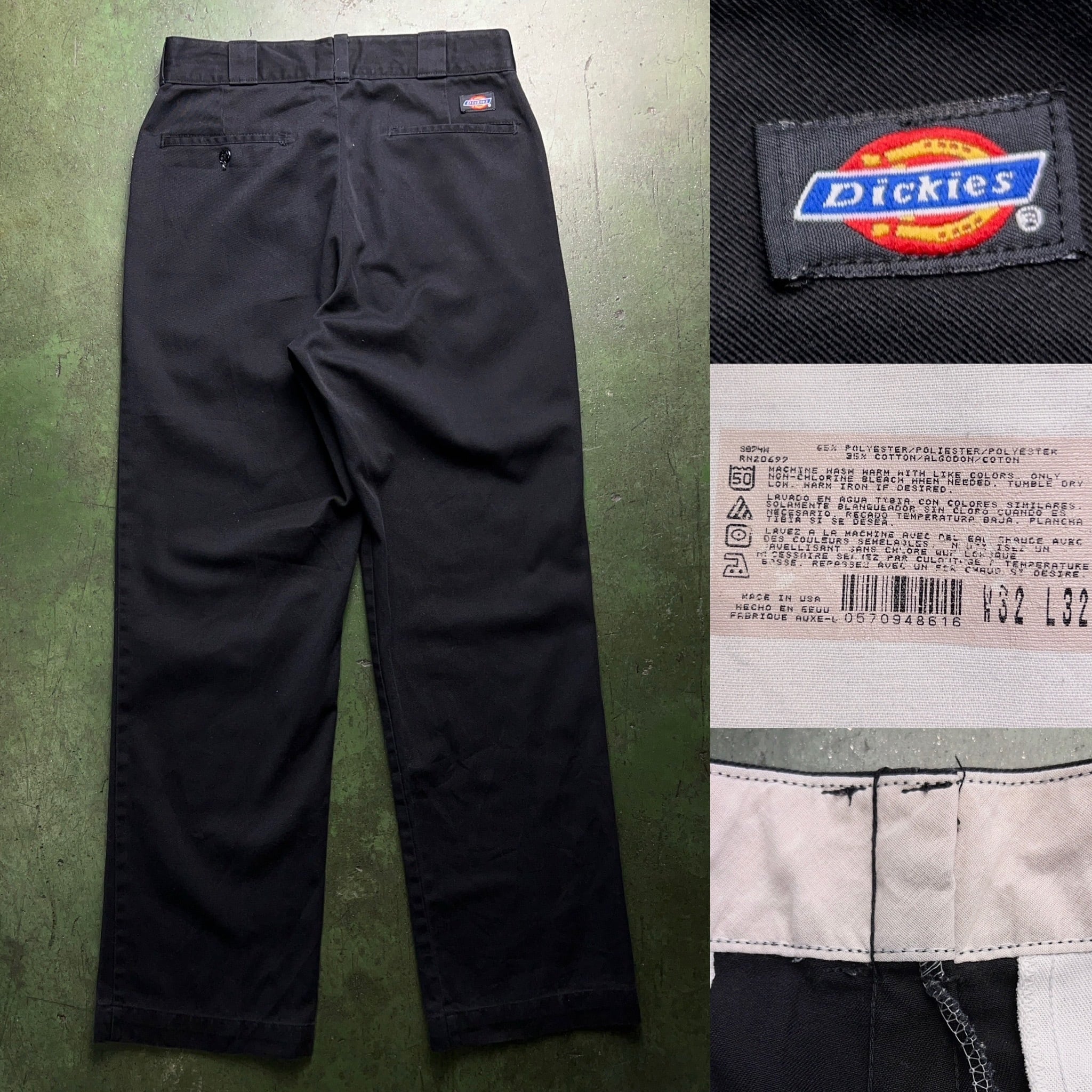 90's Dickies Black Work Pants W32 90年代 ディッキーズ ブラック