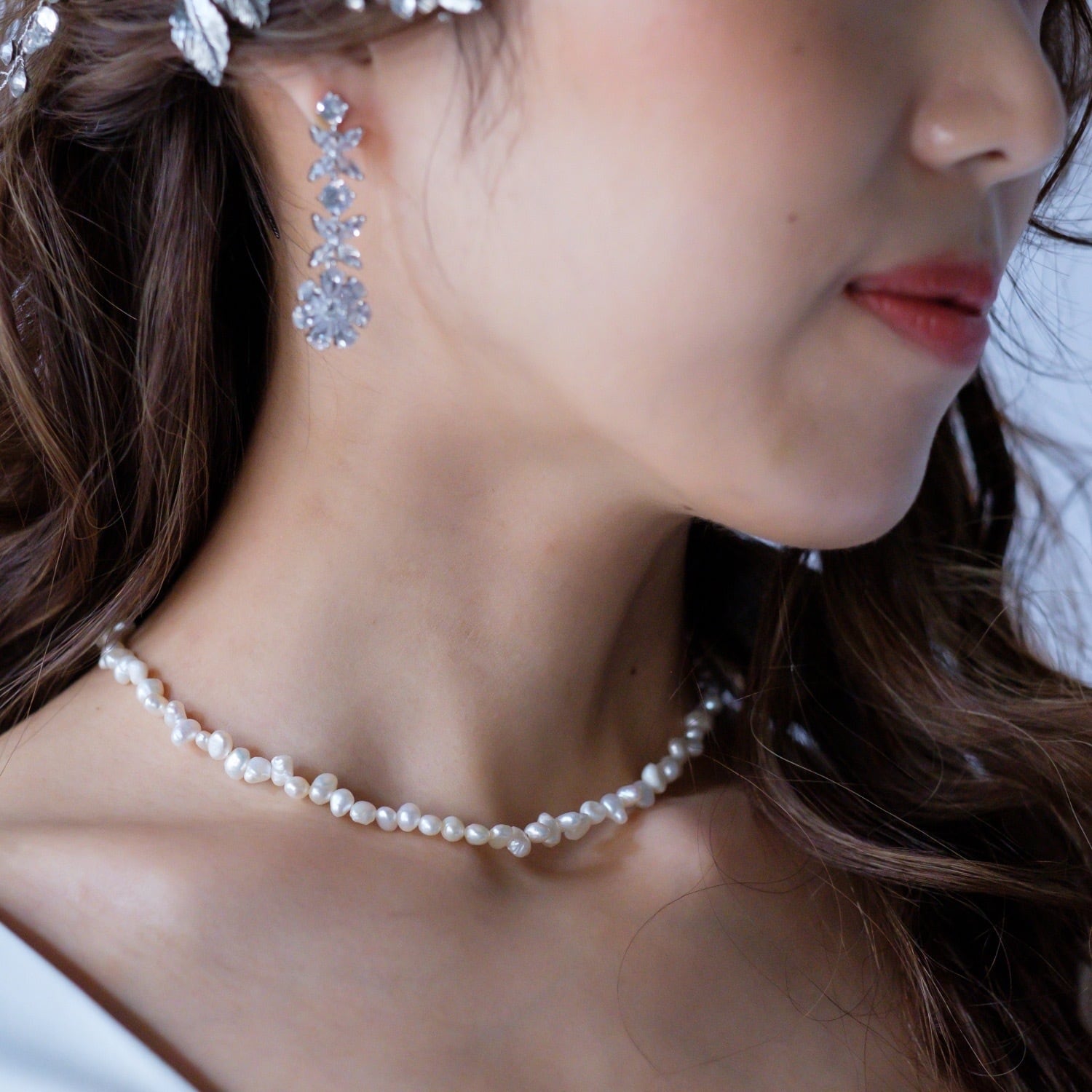 N-011 ウェディング アクセサリー【バロック パール ネックレス 6mm