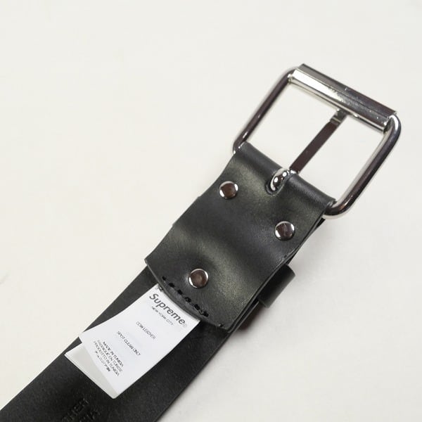 Size【L】 SUPREME シュプリーム 24SS Repeat Leather Belt Black