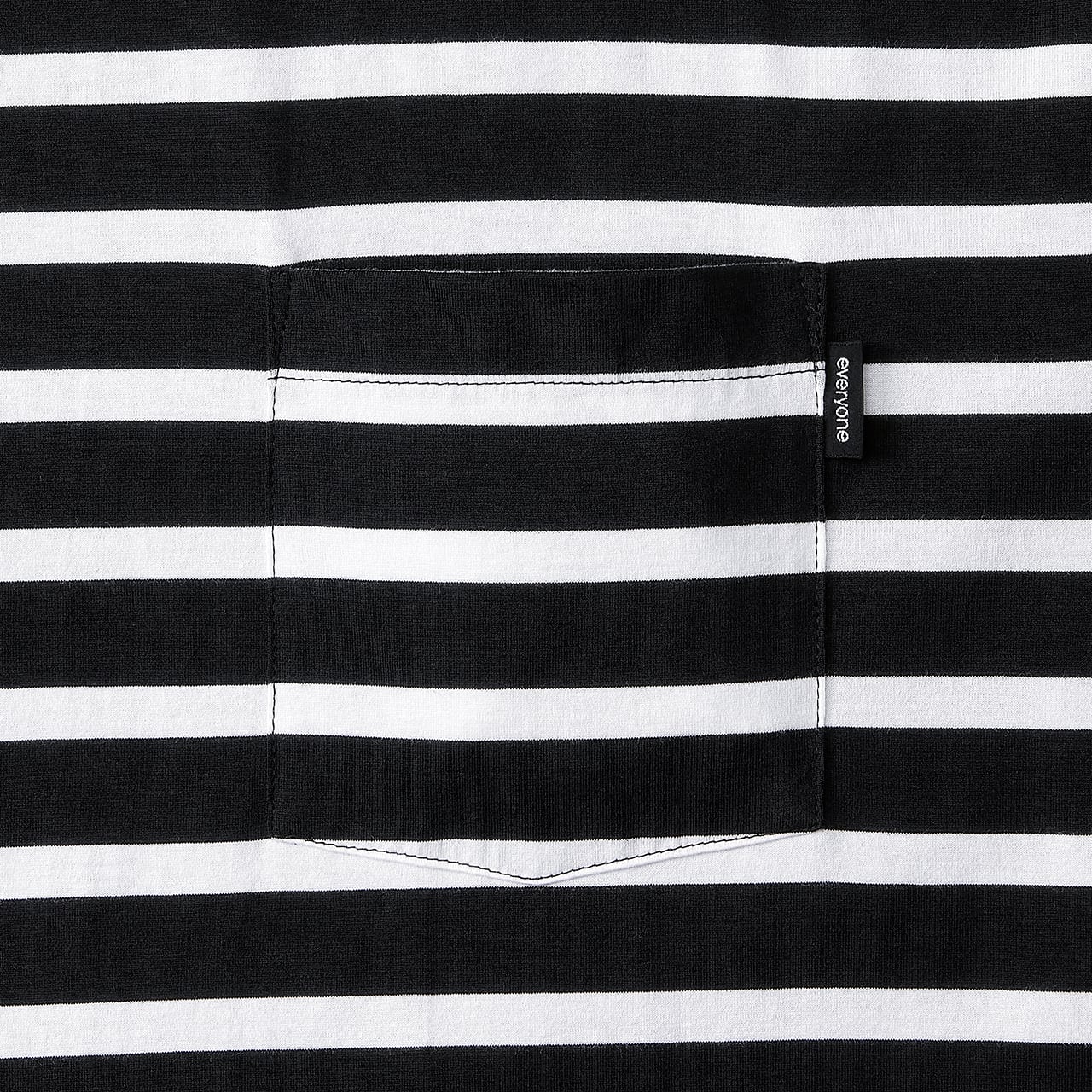 everyone high-gauge cotton border long sleeve tee shirt (BLACK