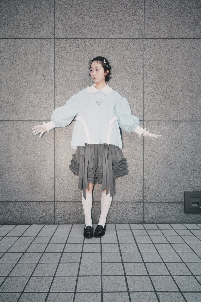 リボンフリルショートパンツ GRAY | HEIHEI