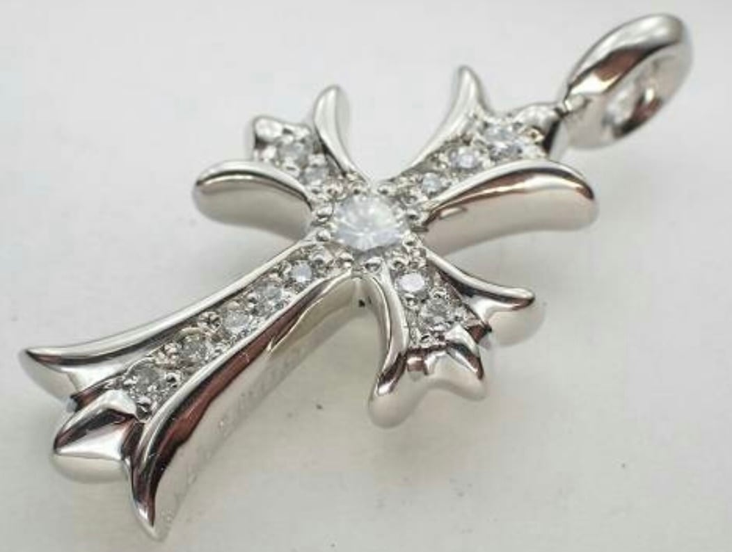 CHROME HEARTS プラチナ タイニーファットクロス パヴェダイヤ