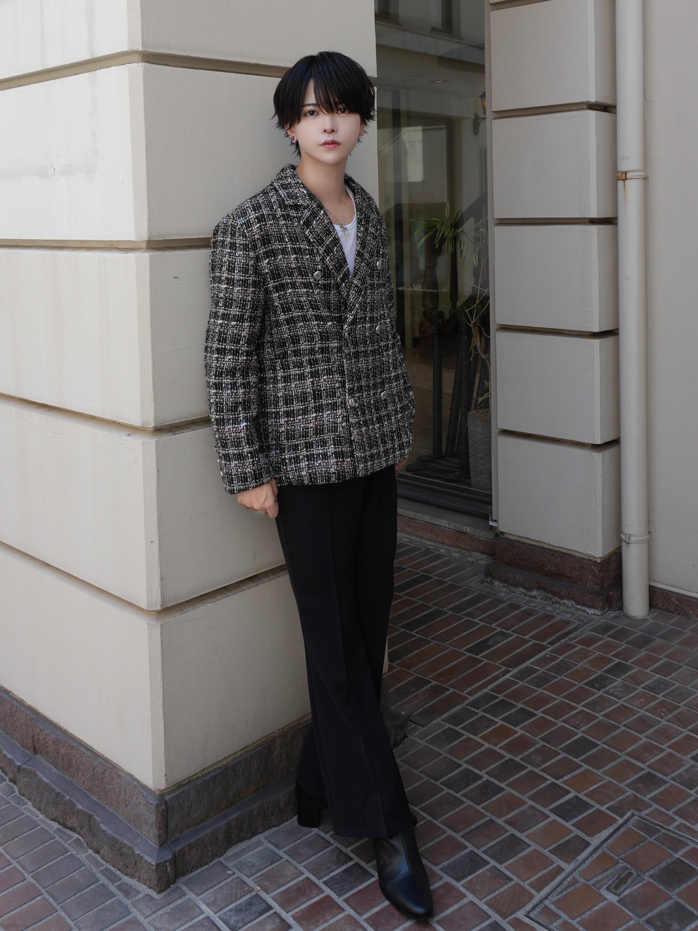 ALUDE SELECT】check tailored tweed jacket | 【ALUDE】韓国メンズ