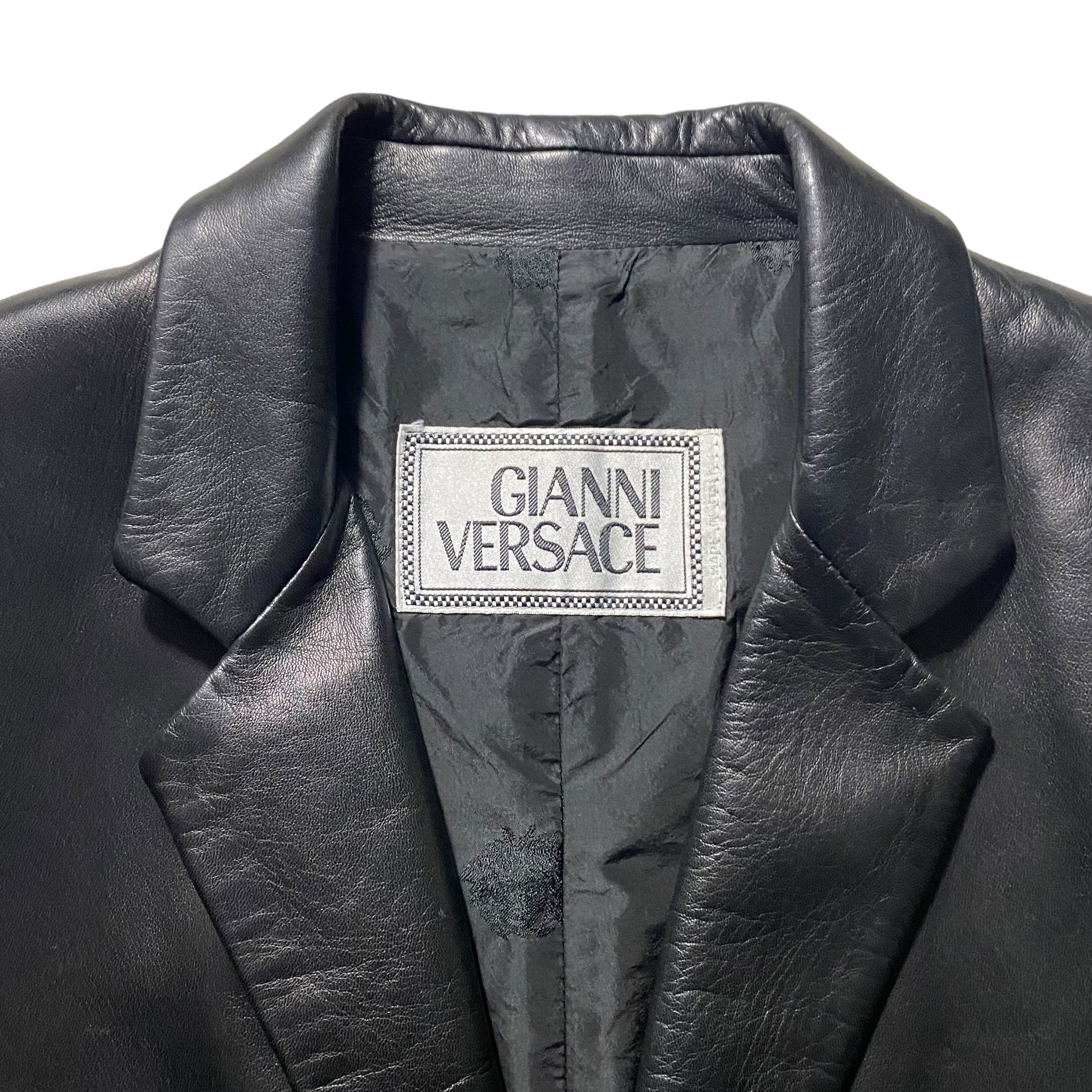 vintage GIANNI VERSACE black leather tailored jacket | NOIR ONLINE