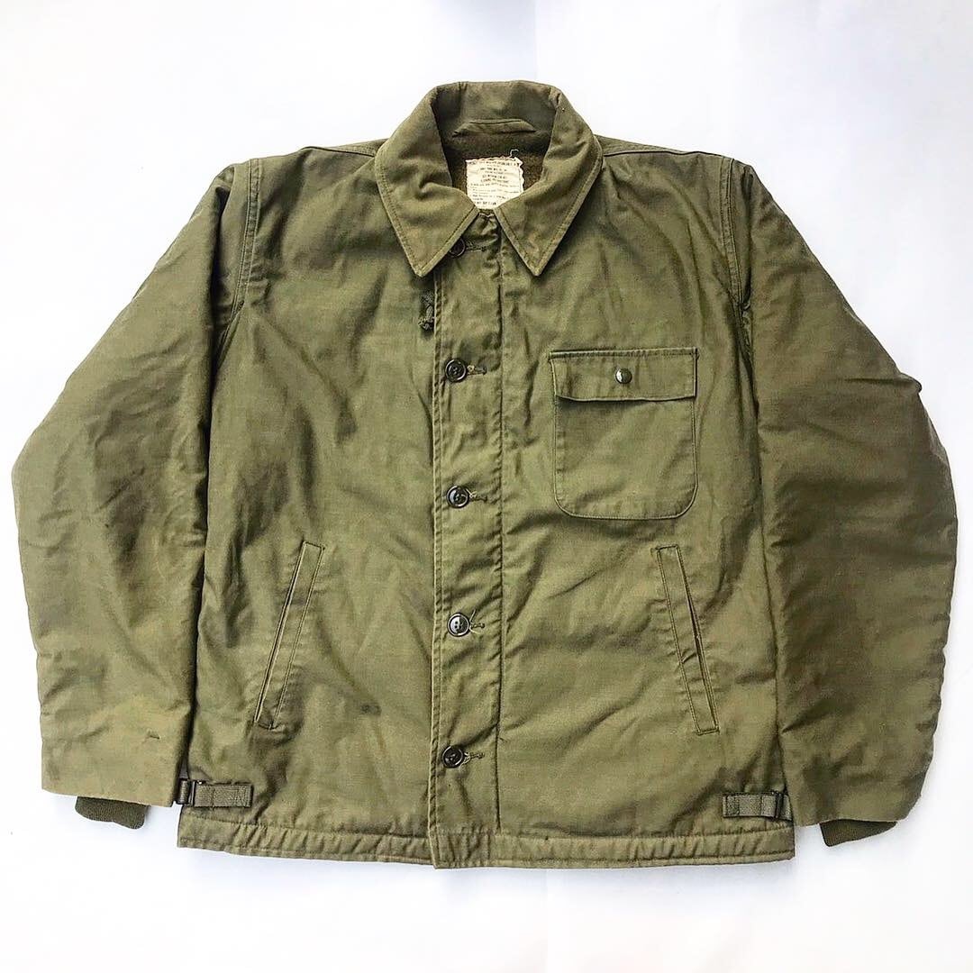 70's U.S.NAVY A-2 DECK JACKET】ステンシル デッキジャケット サイズM