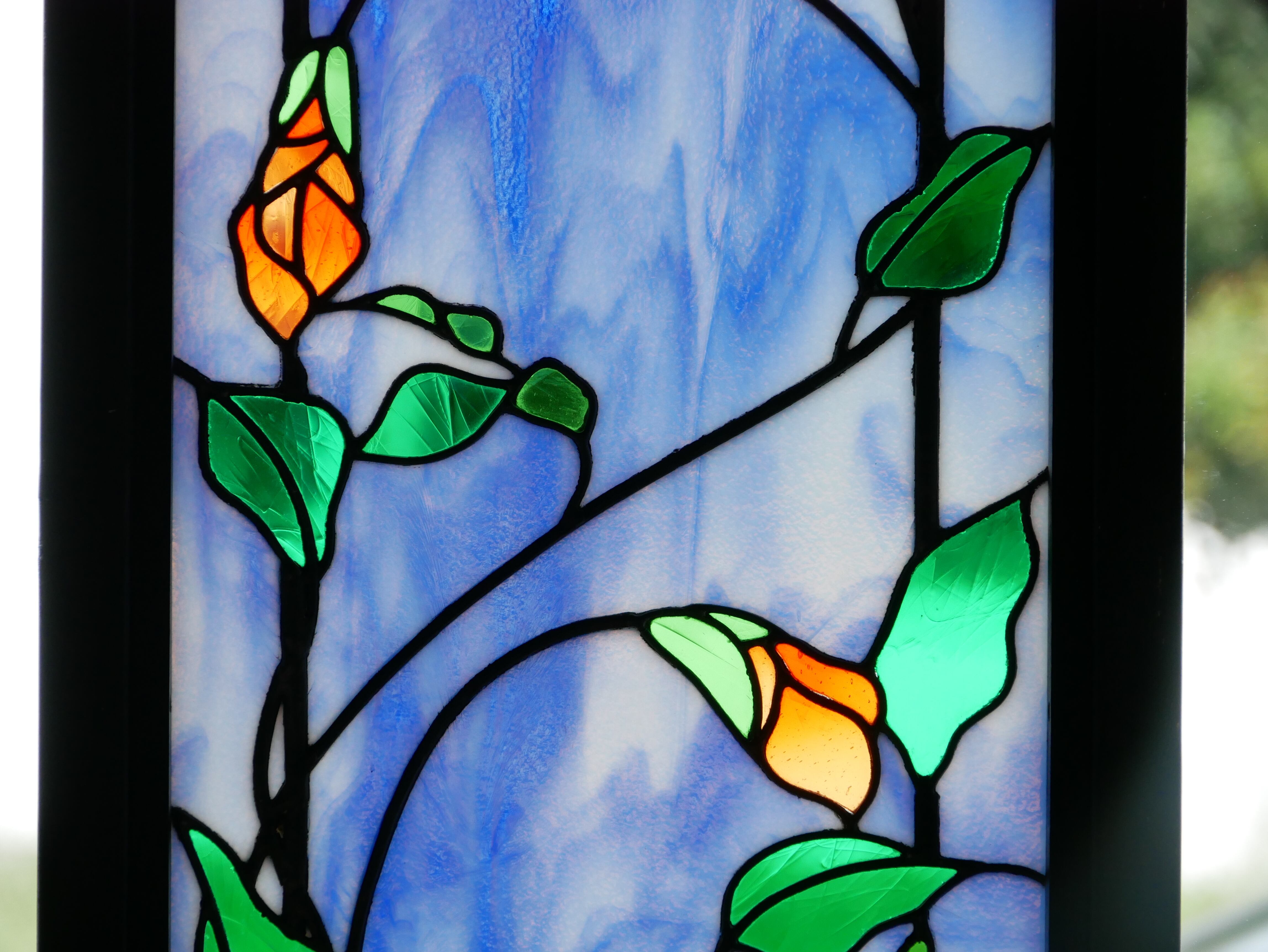 セミオーダー受付】パネル 「蔓の花」 KK | ステンドグラス工房かわも