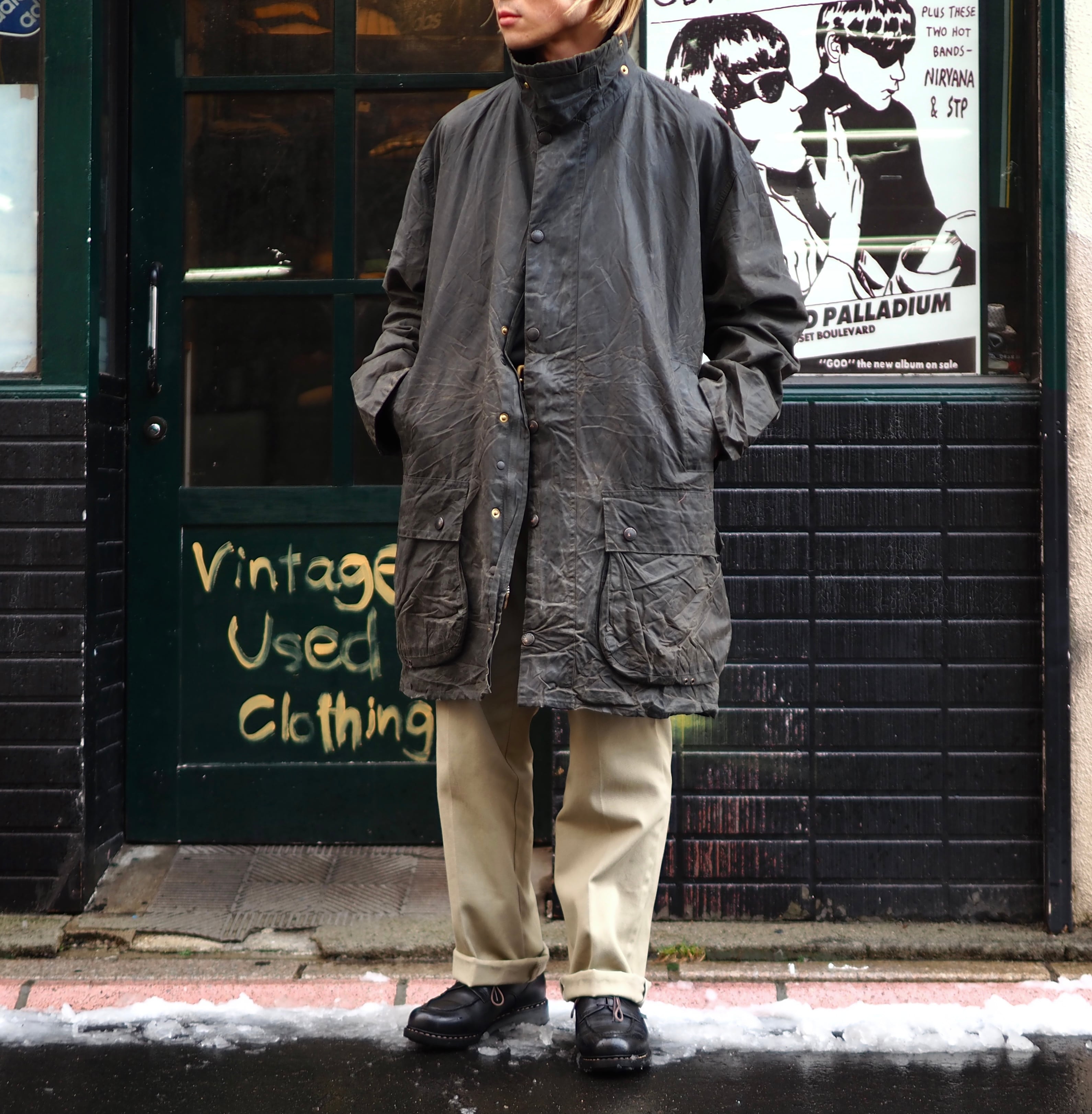 Size 52! UK 1990's Barbour “BORDER” バブアー ボーダー ビンテージ