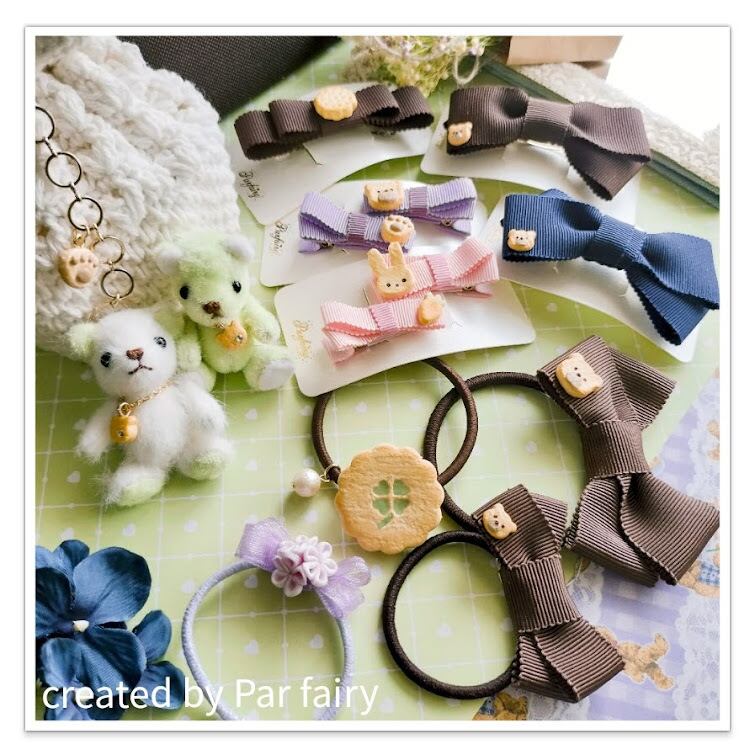 ヘアアクセ：Par fairy No.53 クッキーリボンバレッタ | pleinepeko23