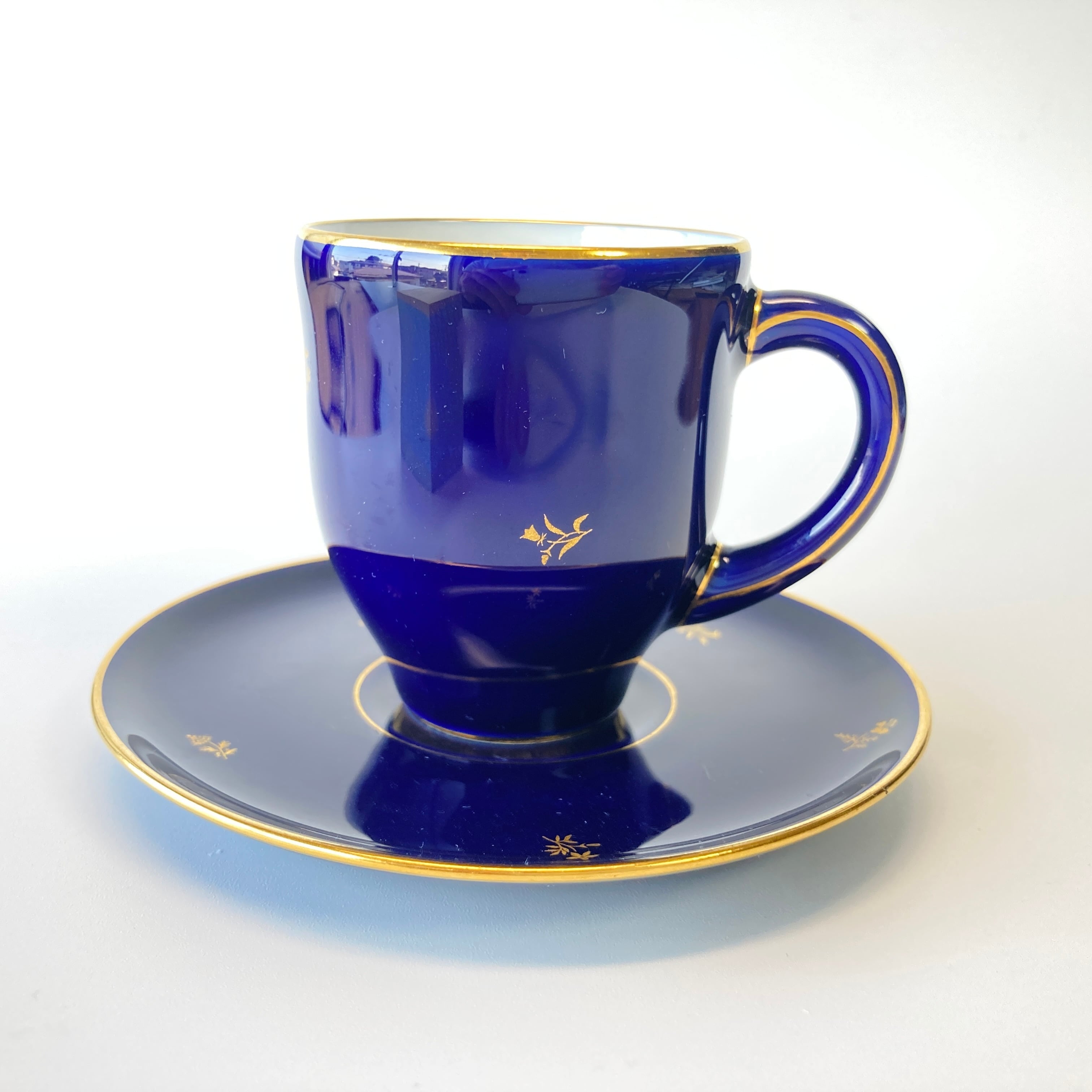 SEVRES セーブル 王者の青 ファットブルー 24金彩 コーヒー デミタス
