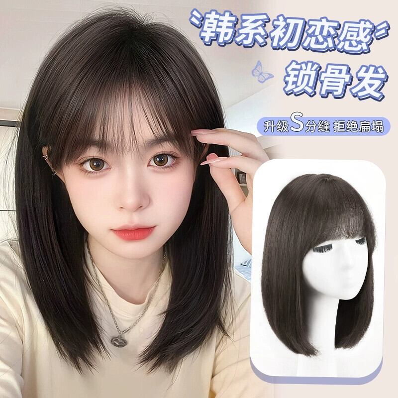 ロングヘアの女性用ウィッグ、年齢軽減全頭ウィッグセット、模擬人毛