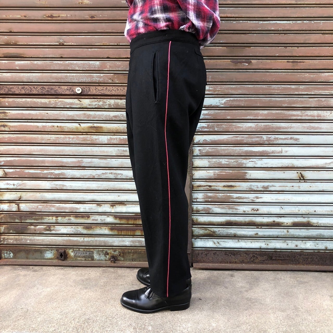 40s 50s Czecroslovakia ウール スラックス スライド バックルバック