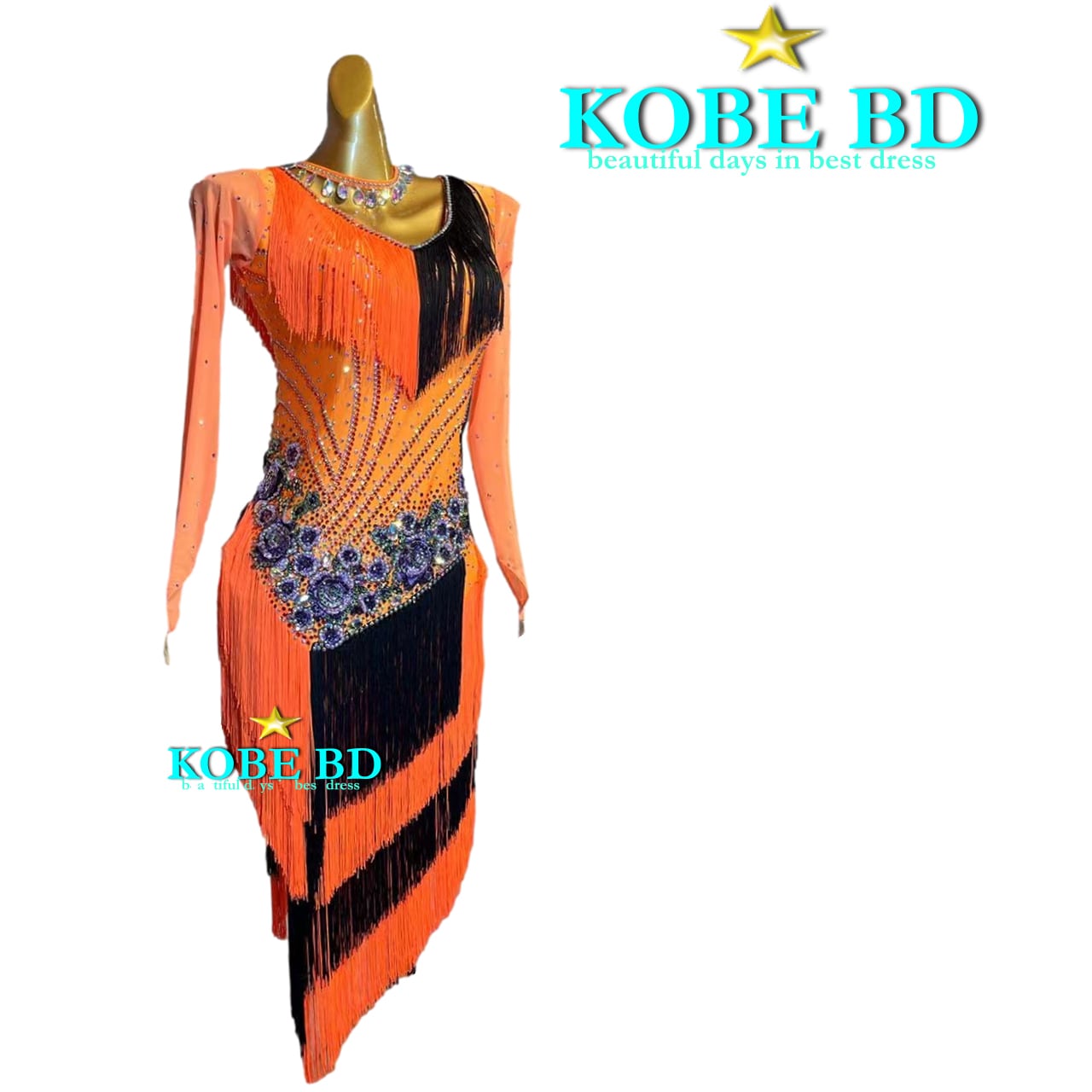 社交ダンスドレス】⭐️【商品番号AIー 24413】ラテンドレス