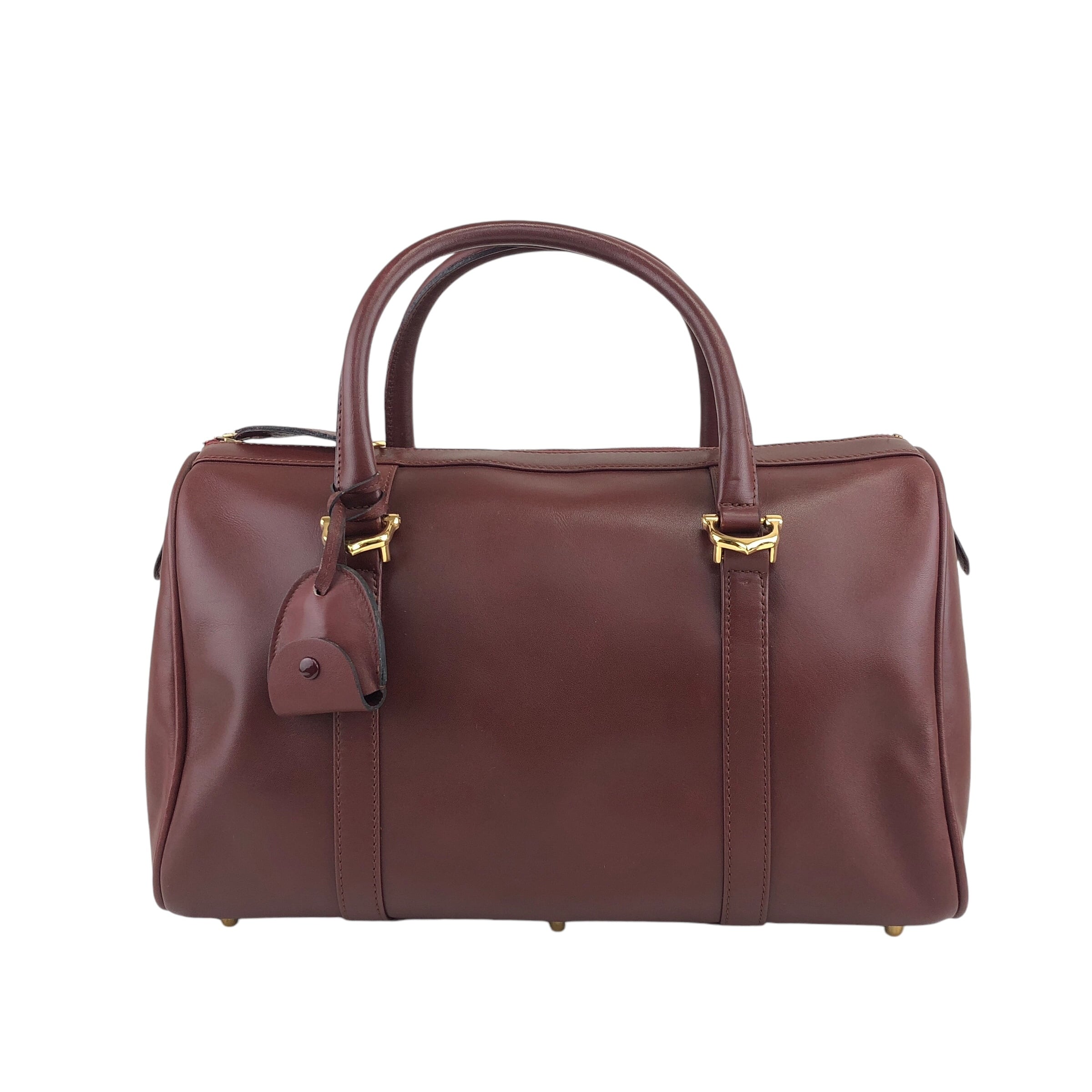 Cartier カルティエ マストライン ハンドバッグ ボルドー レザー