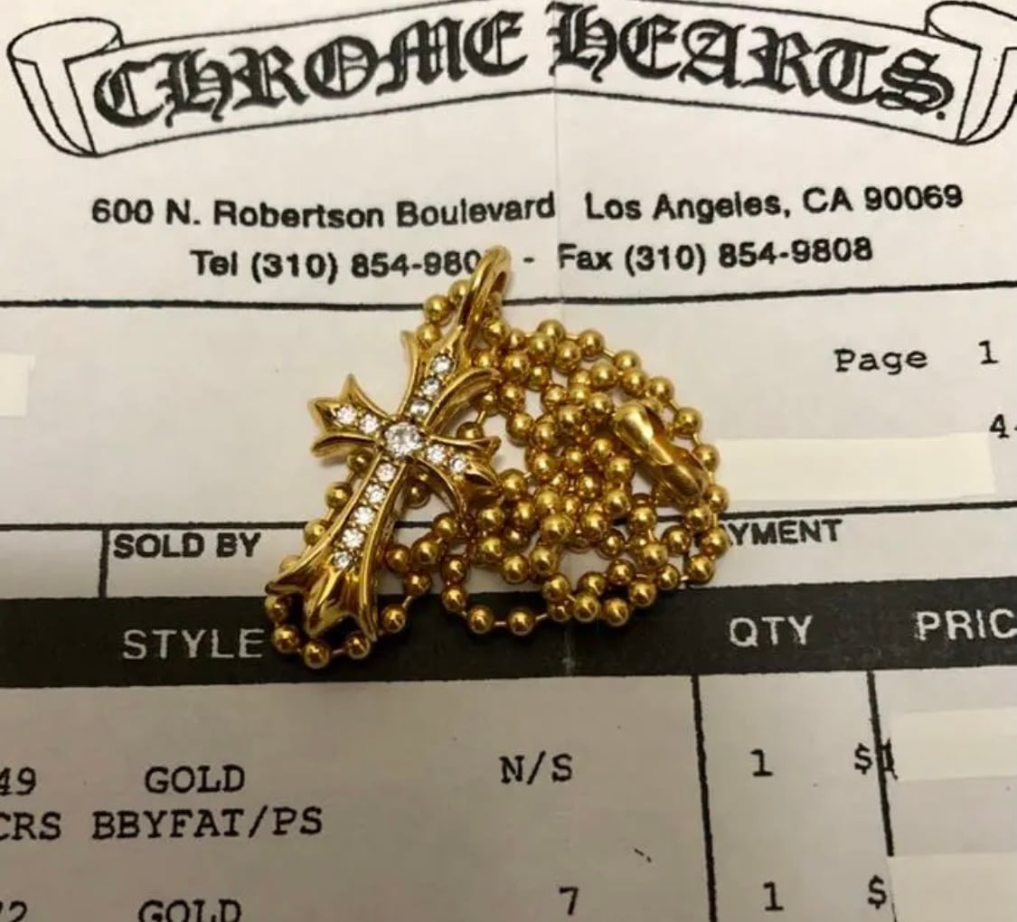 CHROME HEARTS クロムハーツ 22kファットクロス with ダイヤ