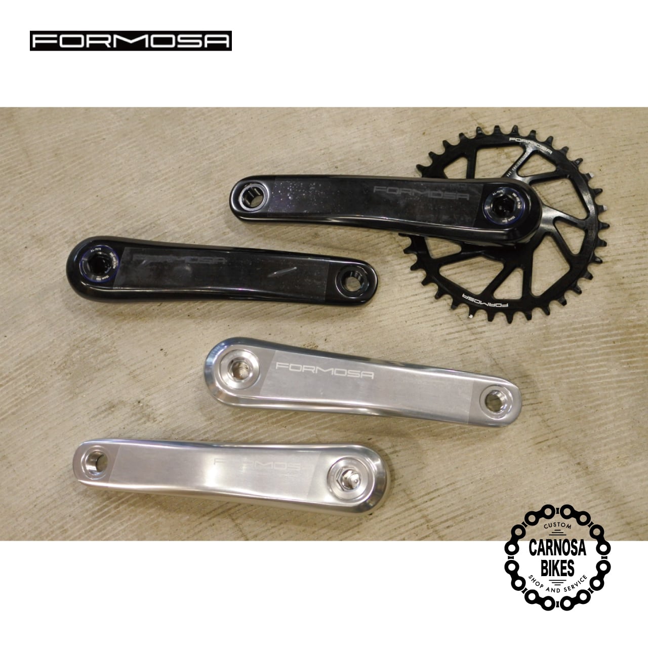 FORMOSA】MTB アルミクランク Polished Silver | 【CARNOSA BIKES