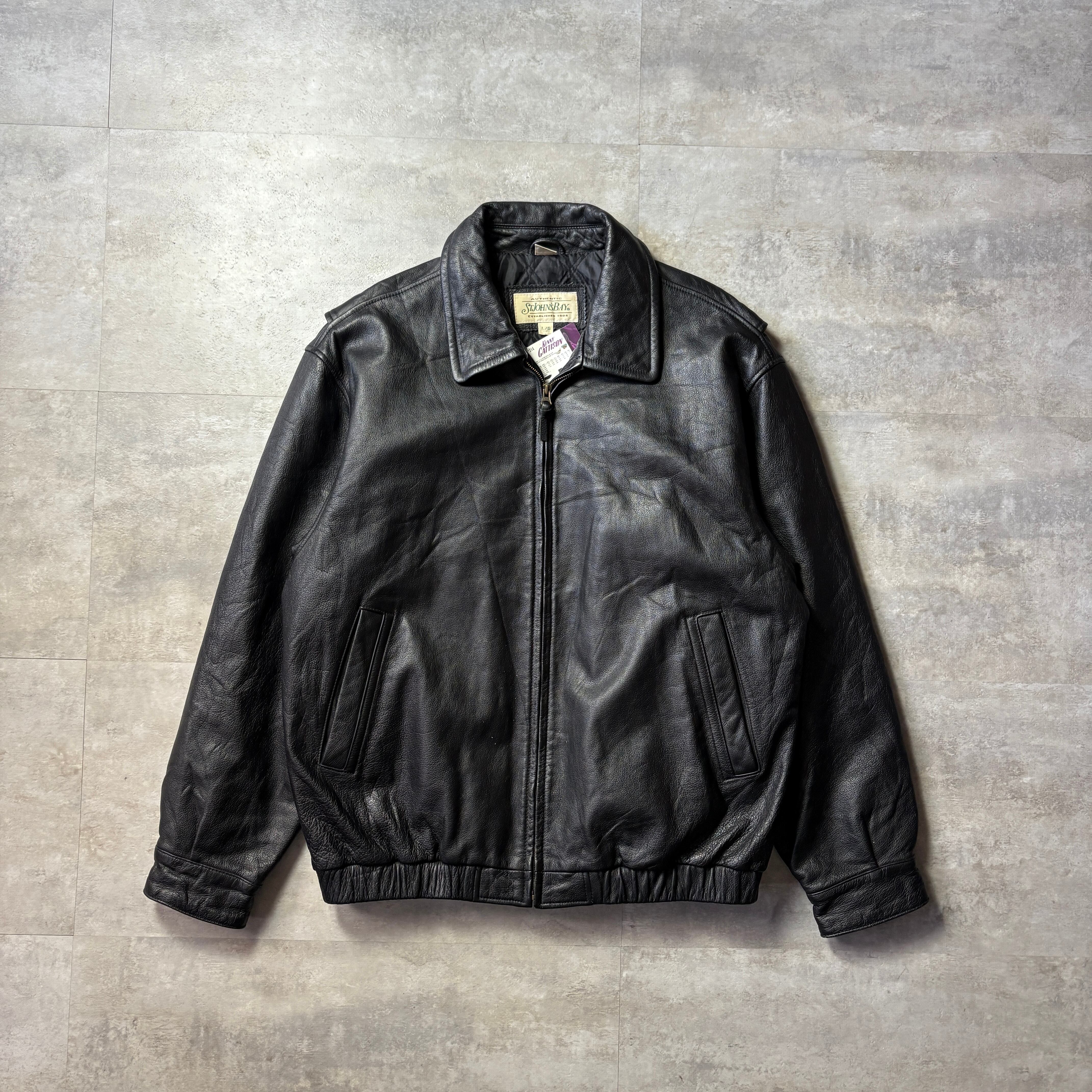 st.john's bay レザージャケット スウィングトップ 内キルティング