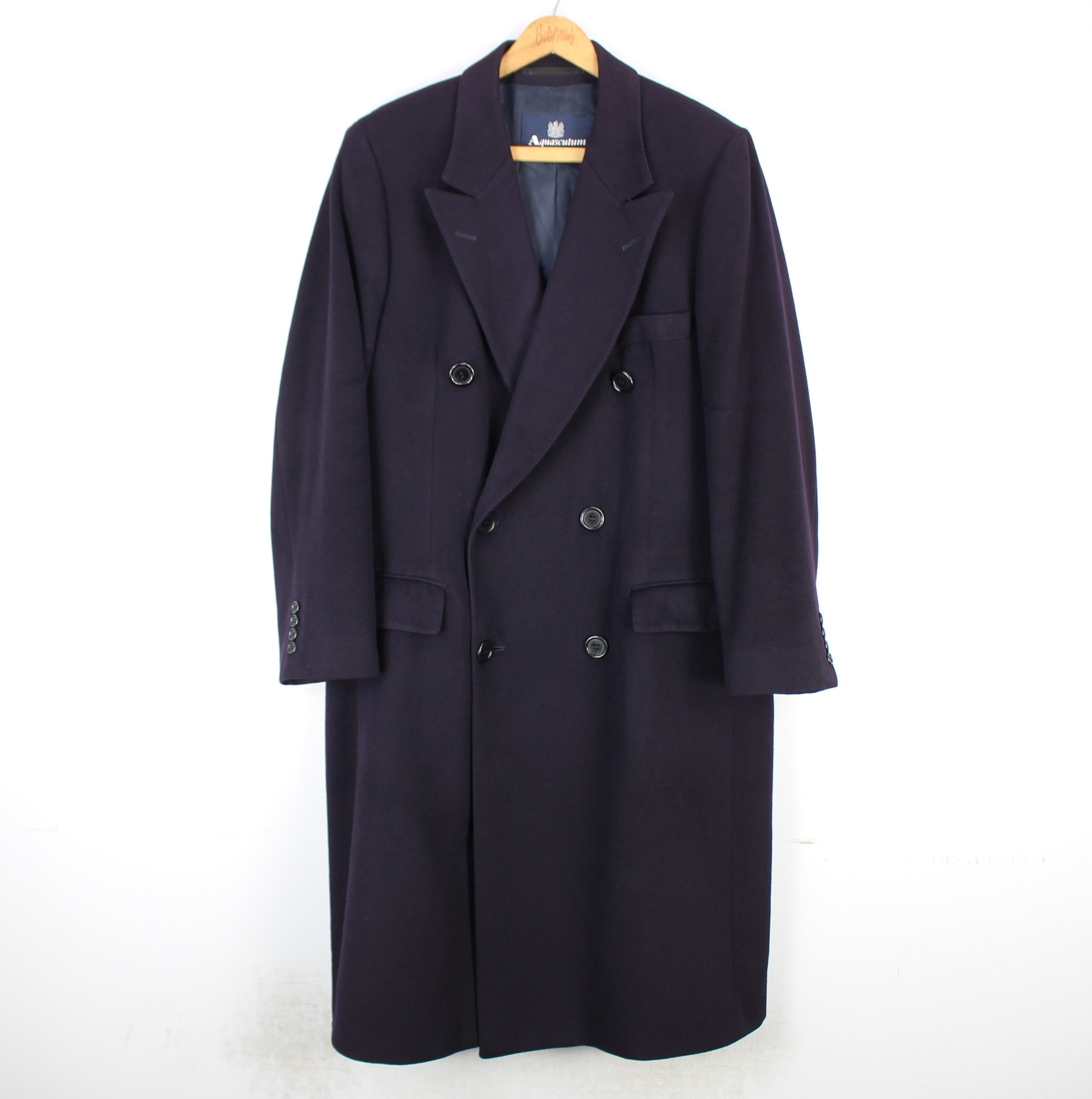 Aquascutum CASHMERE100% DOUBLE CHESTERFIELD COAT MADE IN ENGLAND