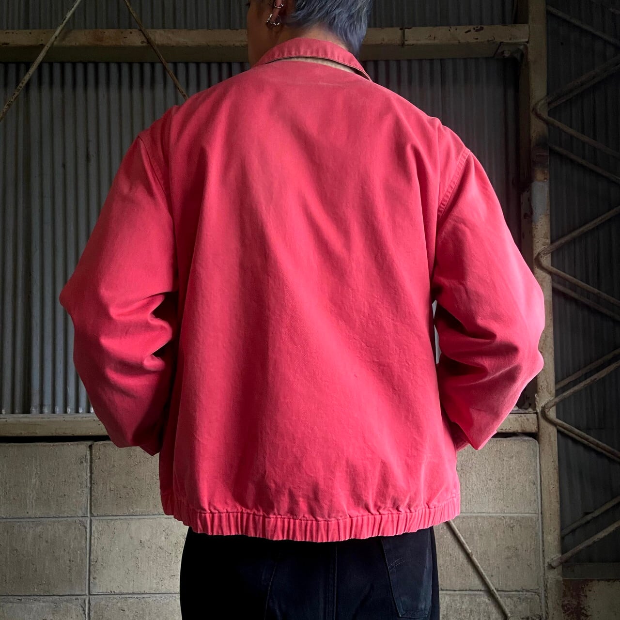 ポロバイラルフローレン スイングトップ サーモンピンク メンズL相当