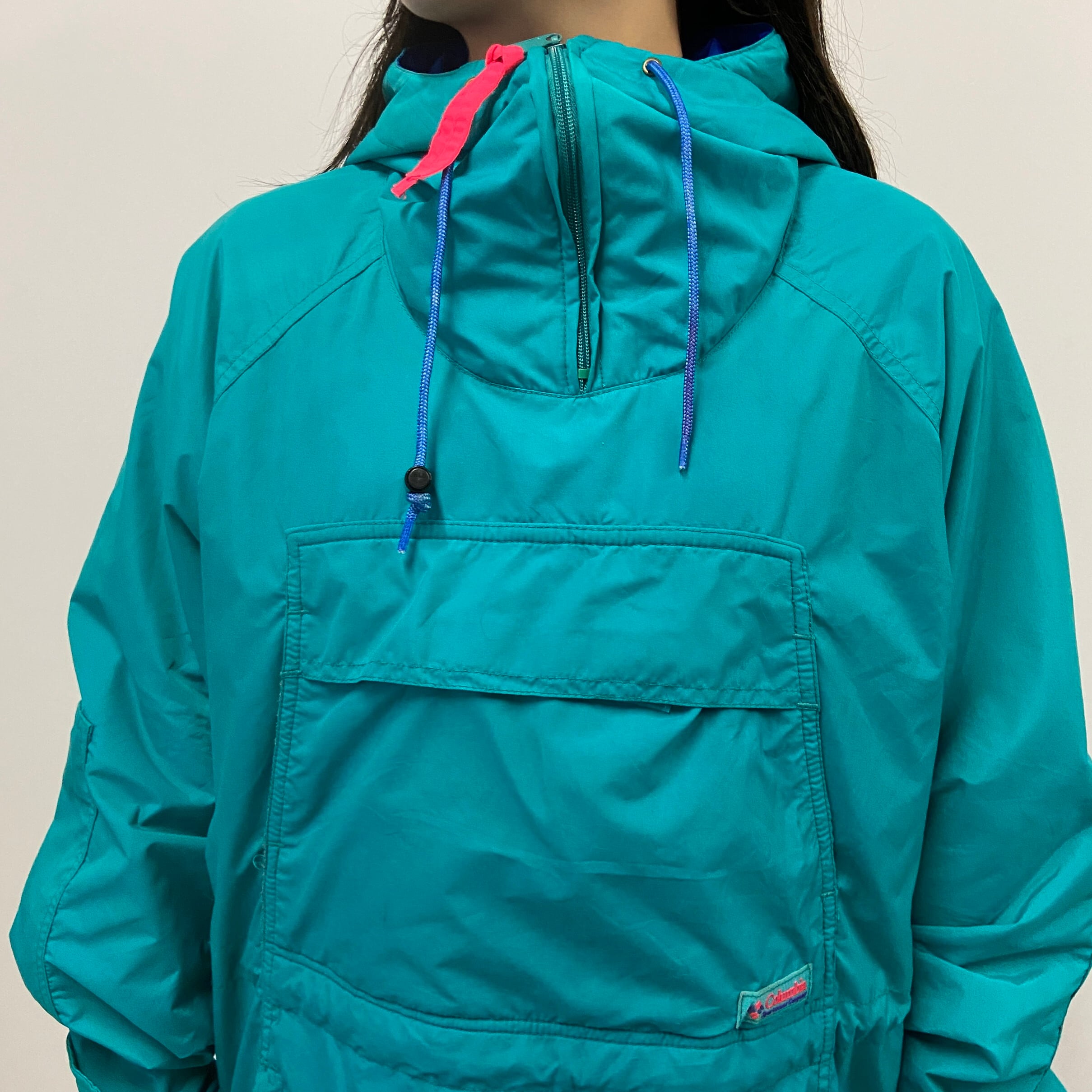 90年代 Columbia コロンビア アノラックパーカー プルオーバーナイロン