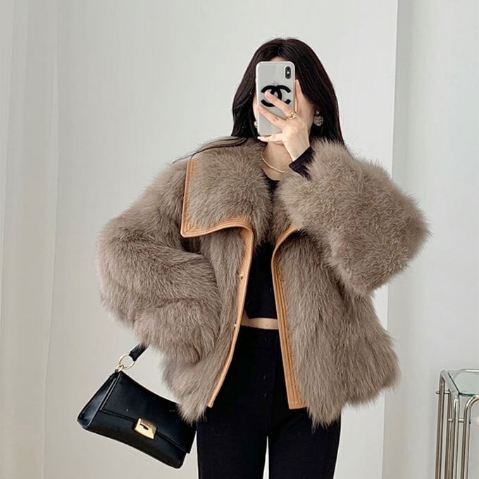 極美品☆MINK ミンク 本毛皮コート ブラウン 11 毛質艶やか・