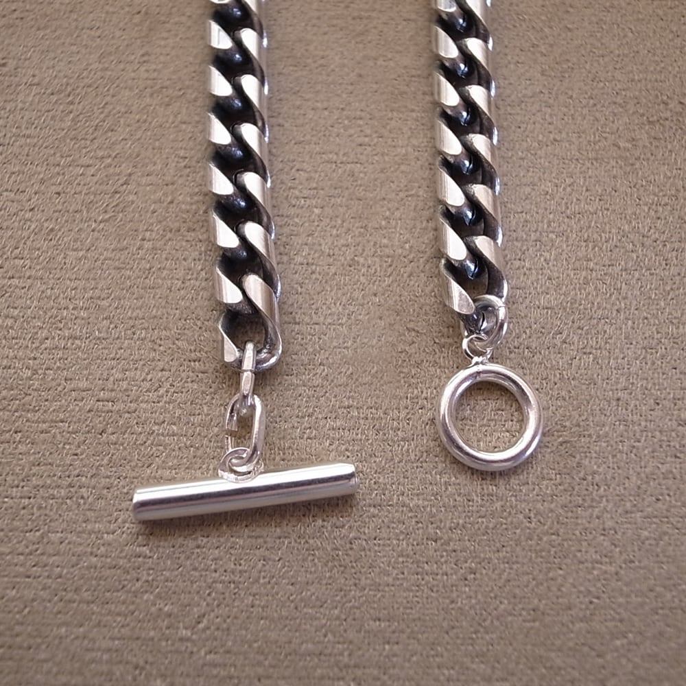6.5mm FLAT LINK CHAIN BRACELET-SILVER / フラットリンク 喜平