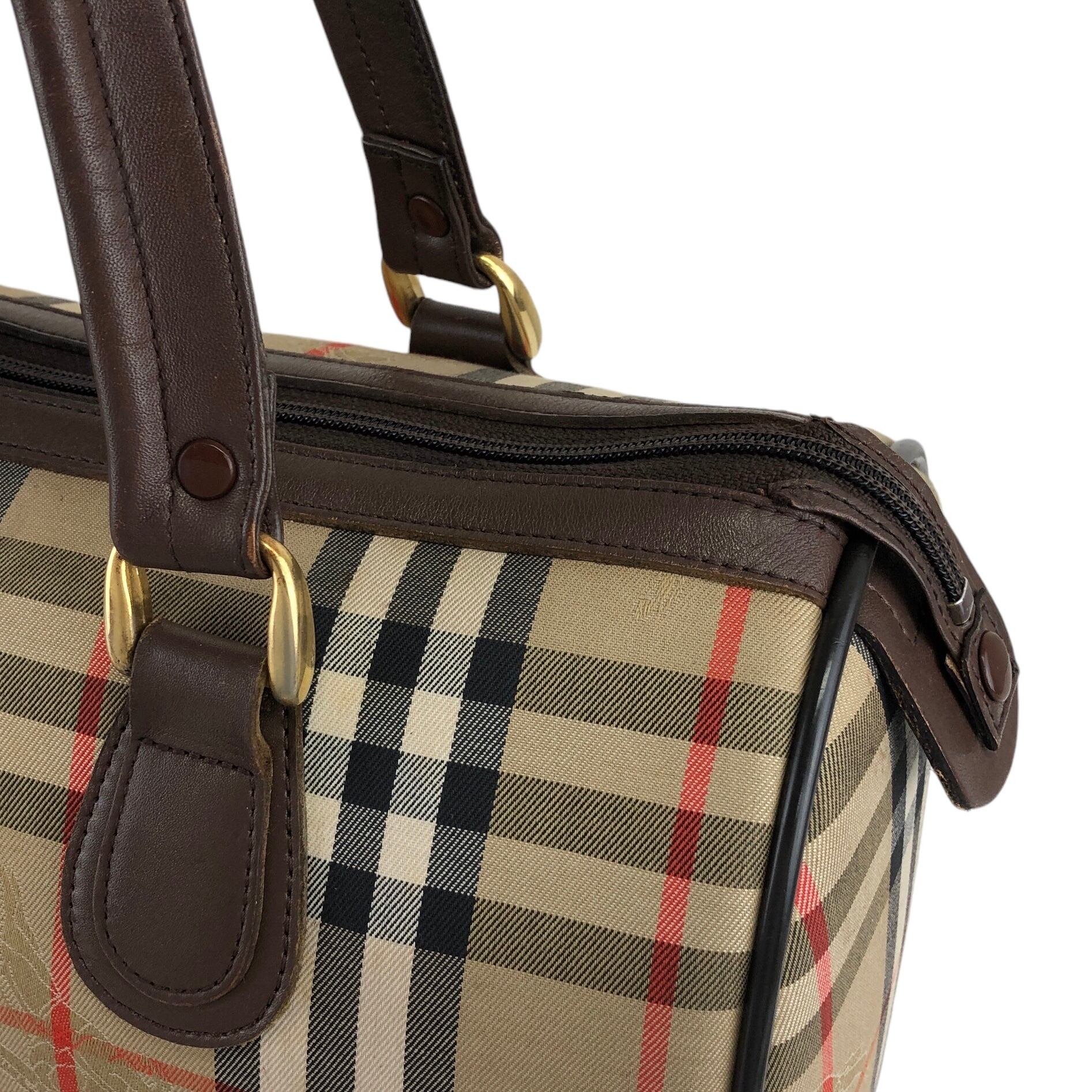 BURBERRY バーバリー ハンドバッグ ベージュ ロゴ キャンバス