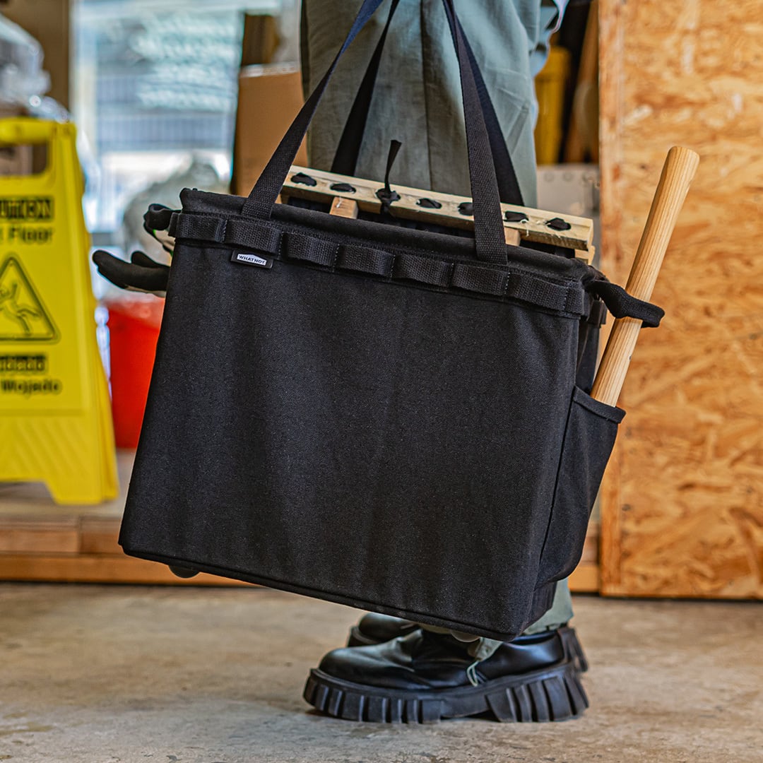 WHATNOT／ワンタッチバケット 帆布 ブラック（ONE TOUCH BUCKET CANVAS