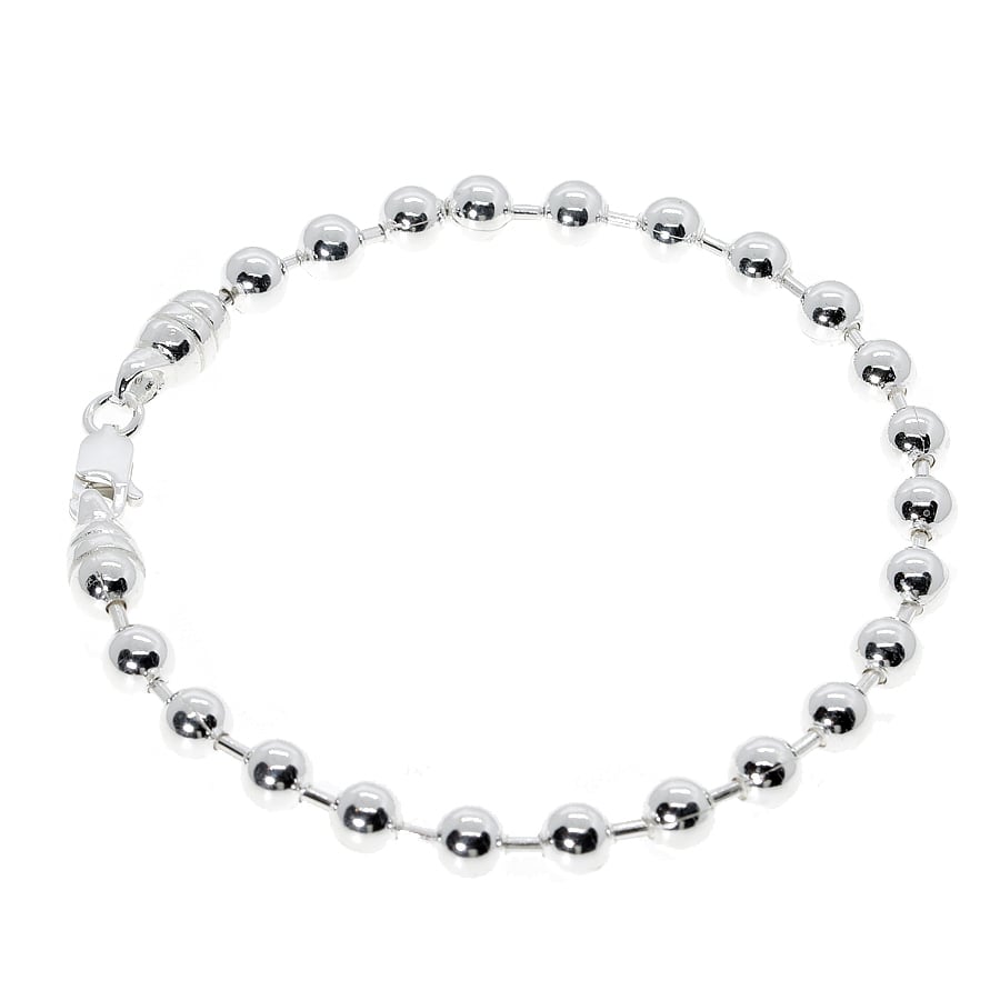 シルバー925 幅5.0mm 長さ16～22cm ボールチェーン ブレスレット 銀 鎖