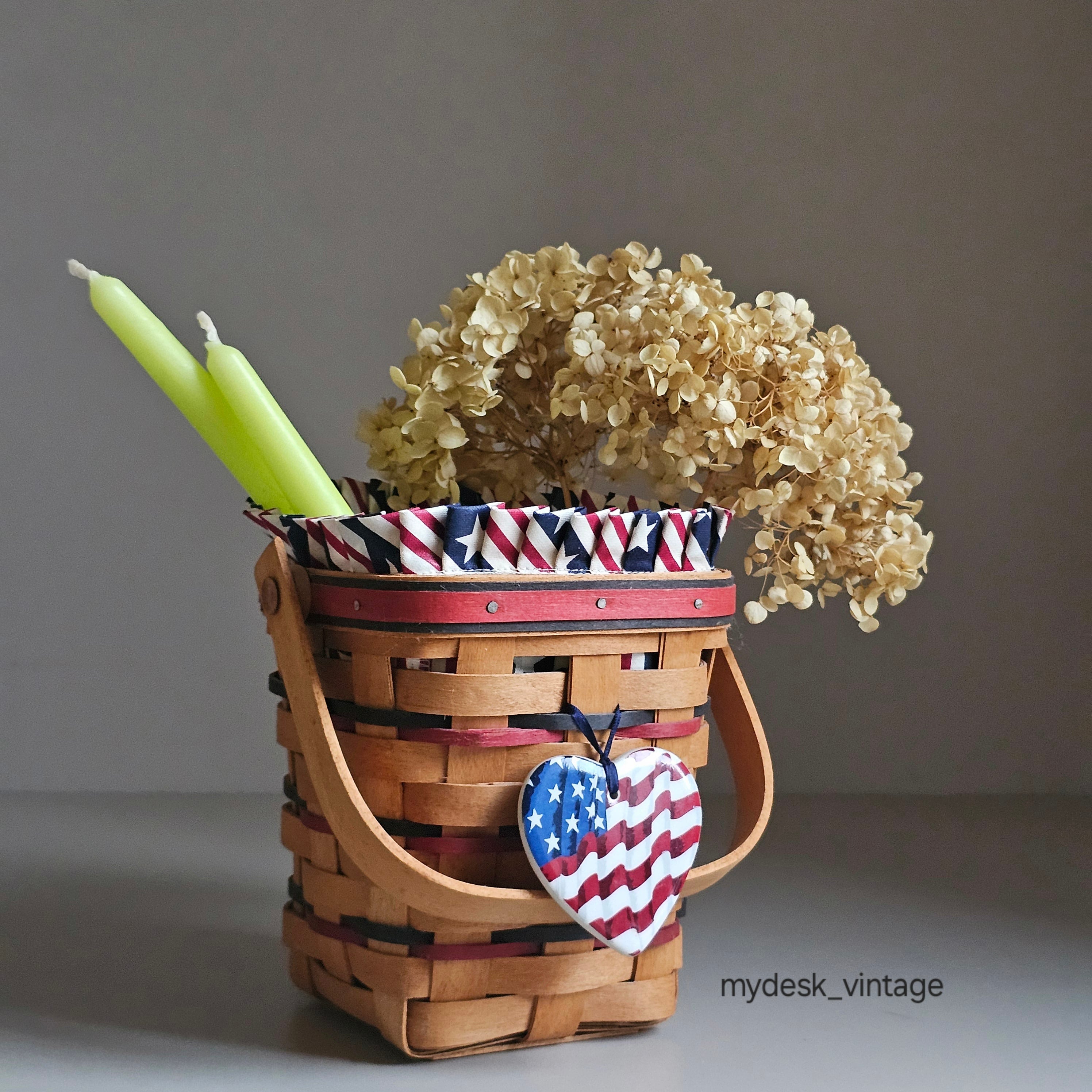 ビンテージ ハンドメイド ロンガバーガー バスケット Vintage Handmade