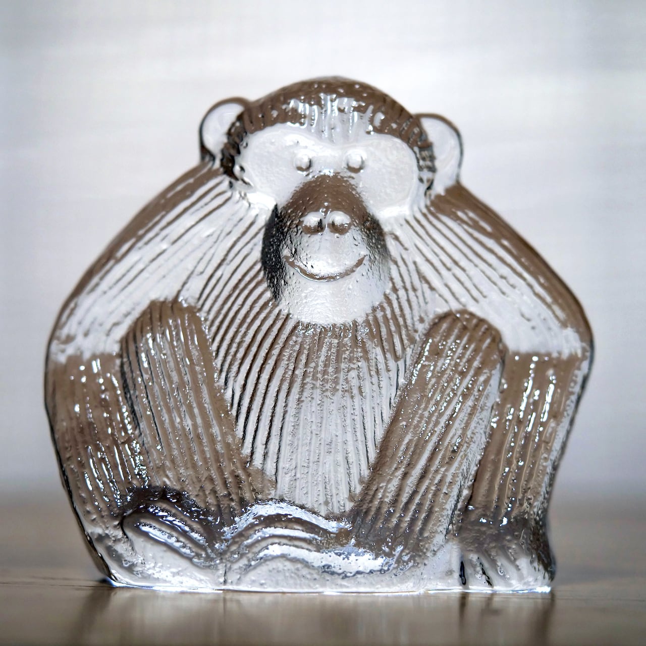 リサ・ラーソン Lisa Larson ［クリスタルのサル］Royal Krona Sweden