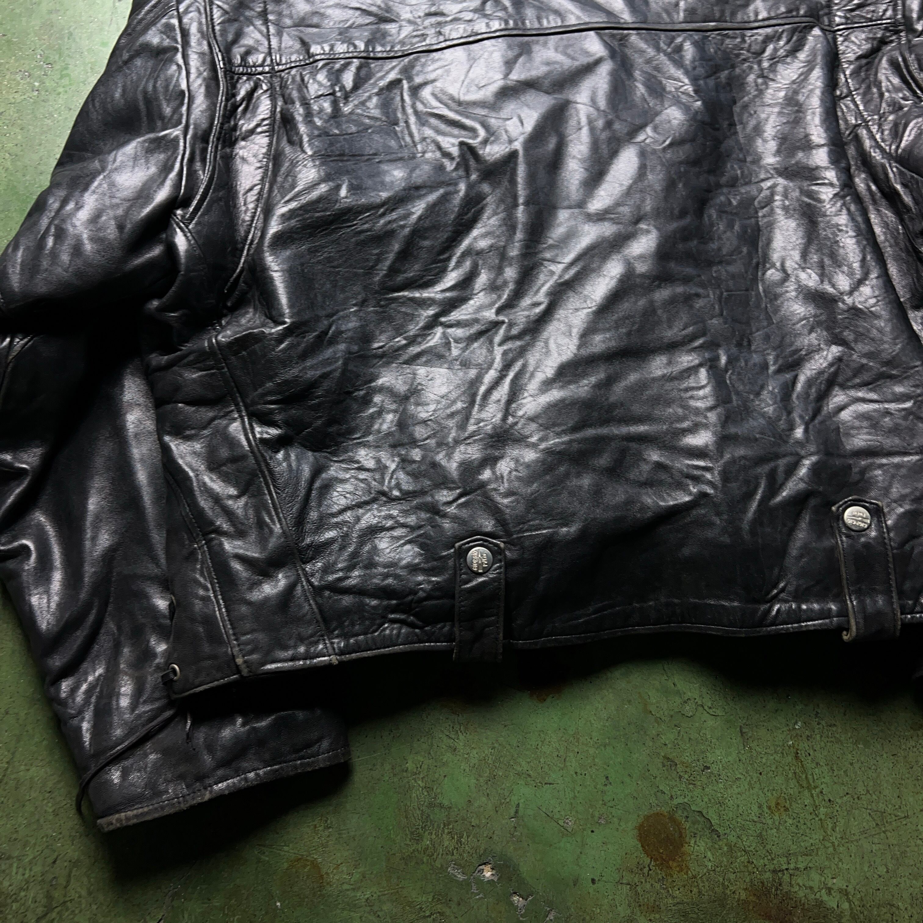 Lamb Leather Double Riders Jacket Black シープスキン ラムレザー