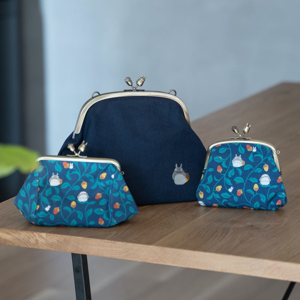 となりのトトロ 親子がま口ポーチ どんぐりあつめ（ぱちっとぱかっと