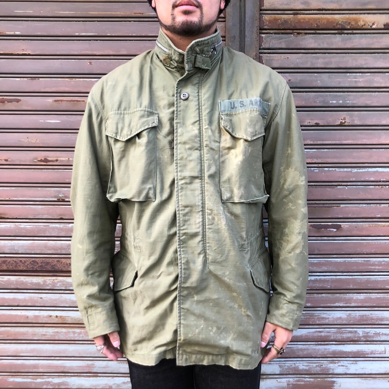 最初期 60s 1st US ARMY 米軍実物 M-65 COTTON SATEEN OG-107