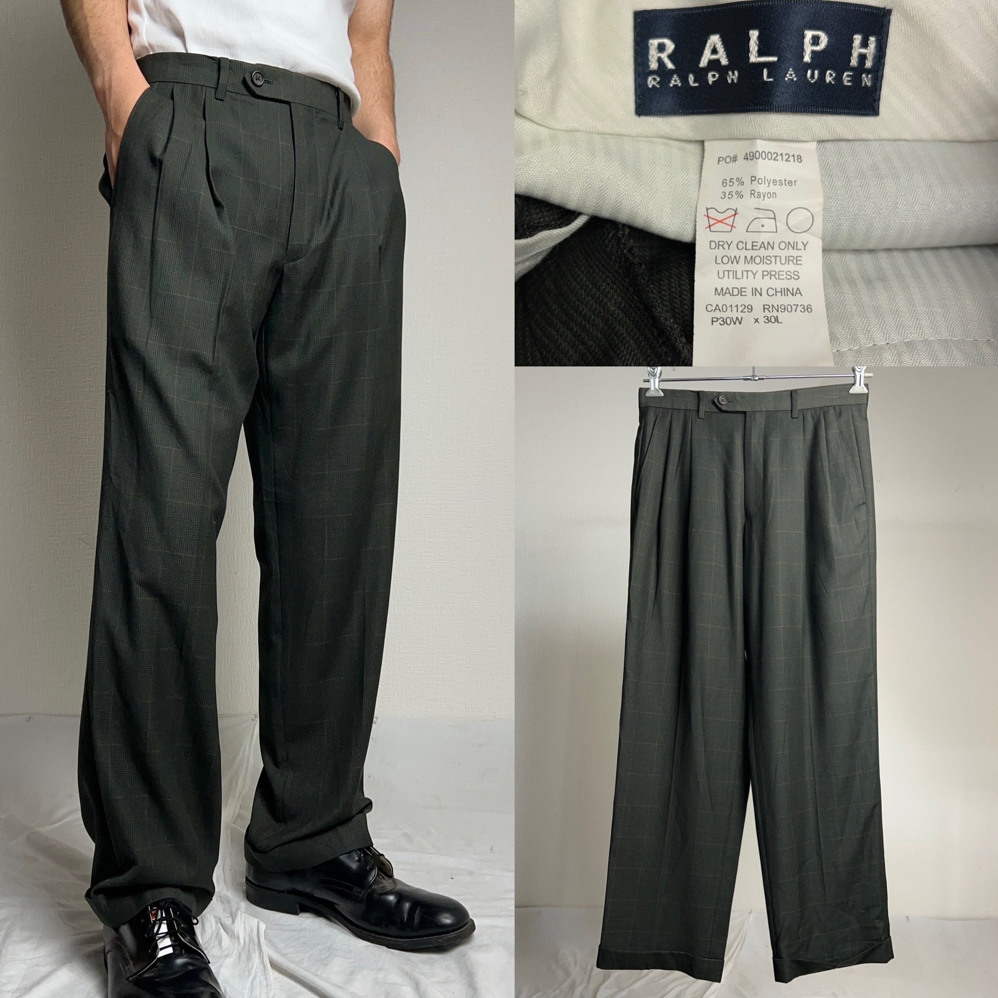 RALPH LAUREN Plaid 2tuck Slacks ラルフローレン 2タック スラックス