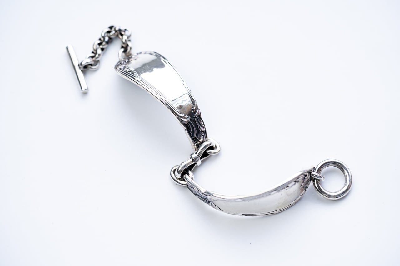 BN-045 Cutlery Butter Knife Bangle (燻し仕上げ) | WAKAN SILVER