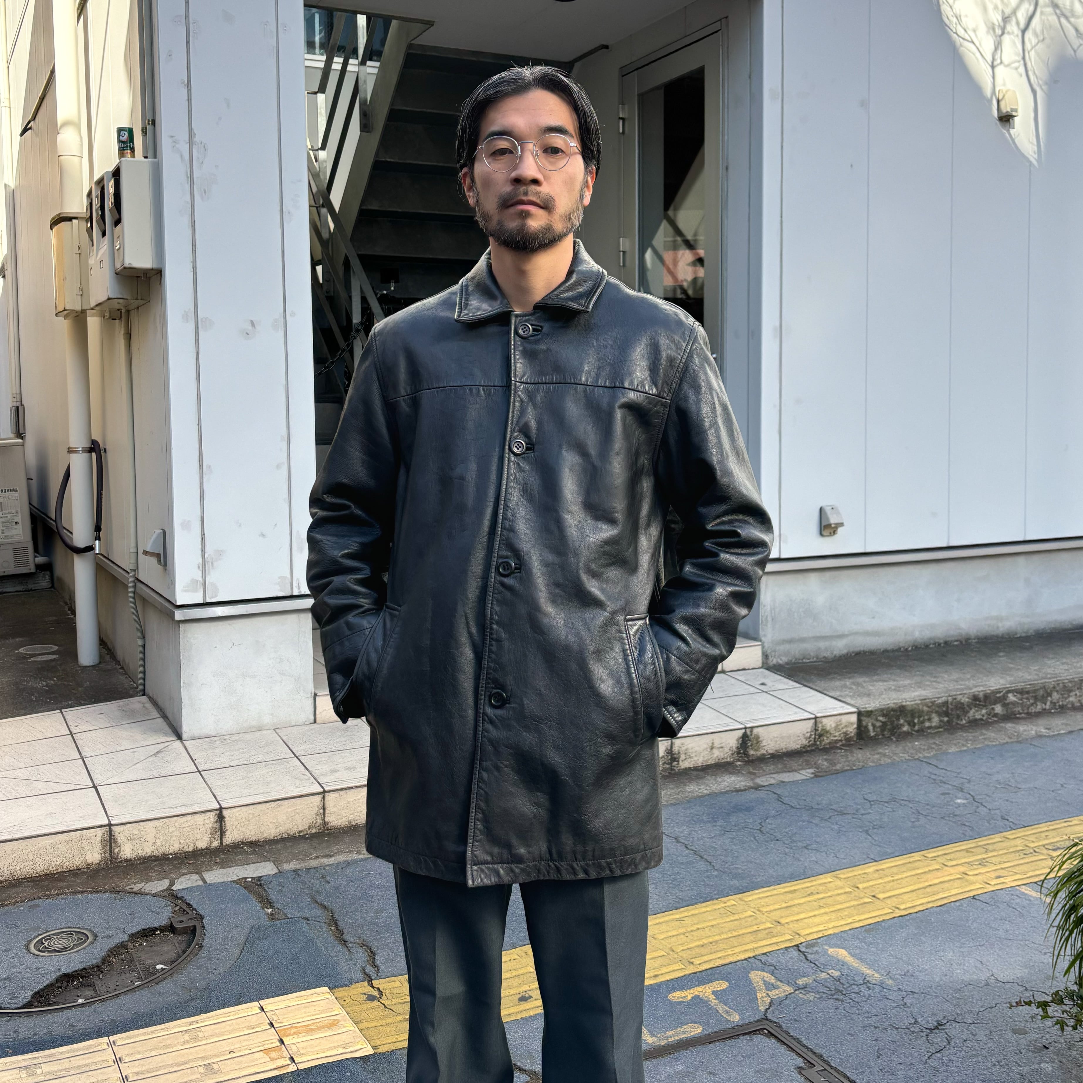 90-00's OLD GAP Leather Car Coat M / オールドギャップ レザー