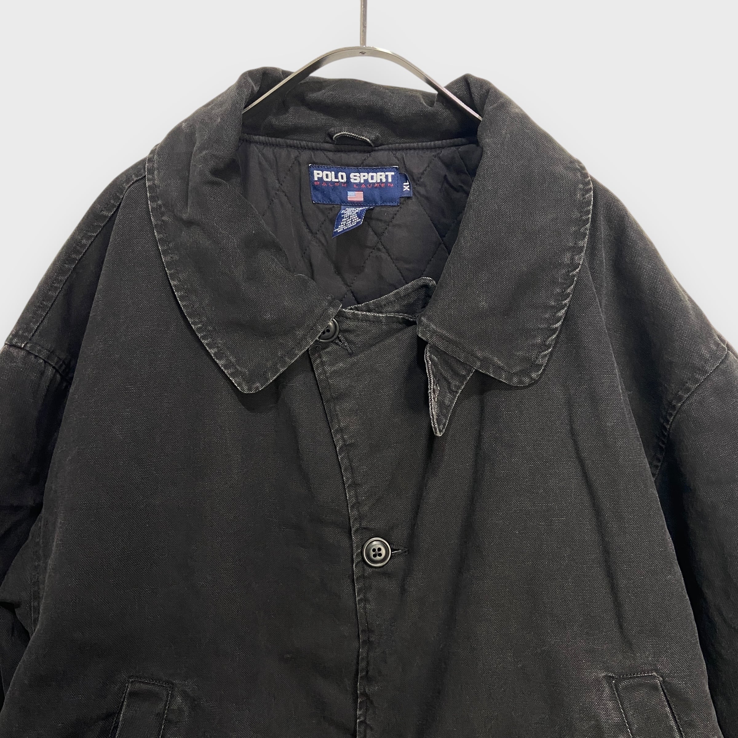 90s USA製 ポロスポーツ ダック地ハンティングジャケット ブラック XL