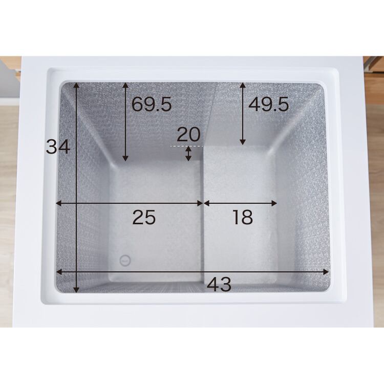 simplus 冷凍庫 上開き 100L 庫内灯付き バスケット付き 鍵付き 静音