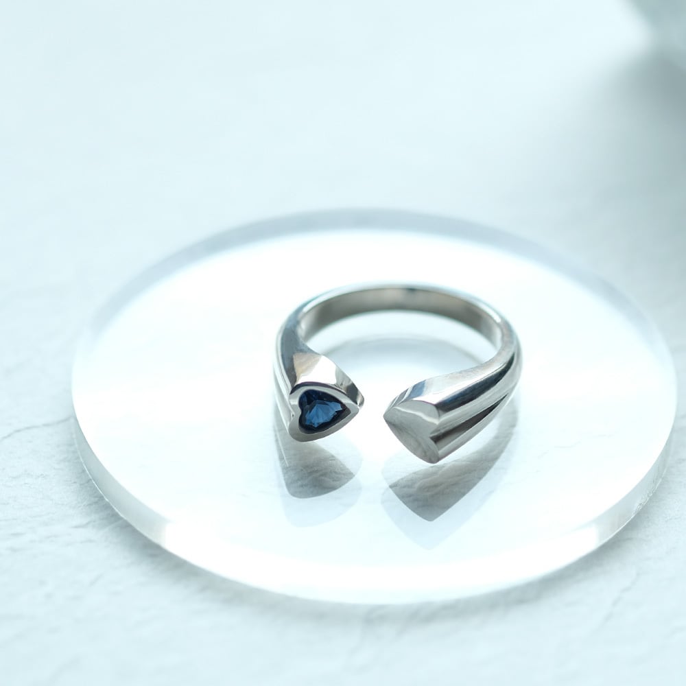 サファイア ダブル ハート リング シルバー925 | クラウドジュエリー