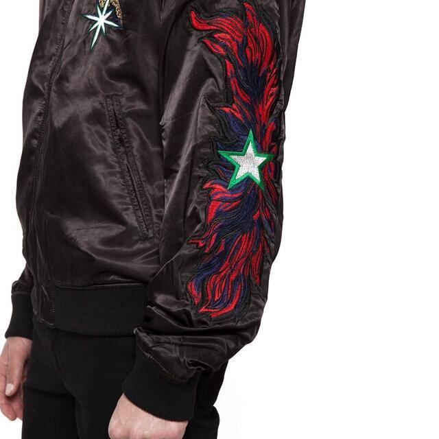 DIESEL スカジャン M リバーシブル 刺繍 サテン ベロア ブラック