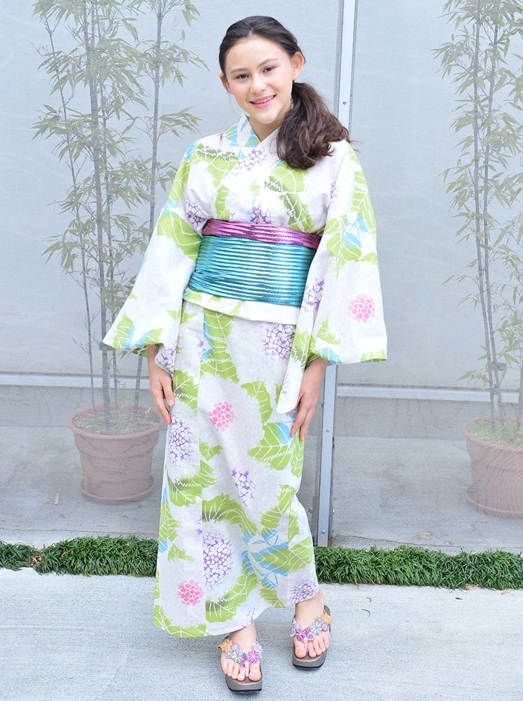 男女兼用 Unisex】Rumi Rock兵児帯「ギラヘコ」ピーチ×ソーダ [E525