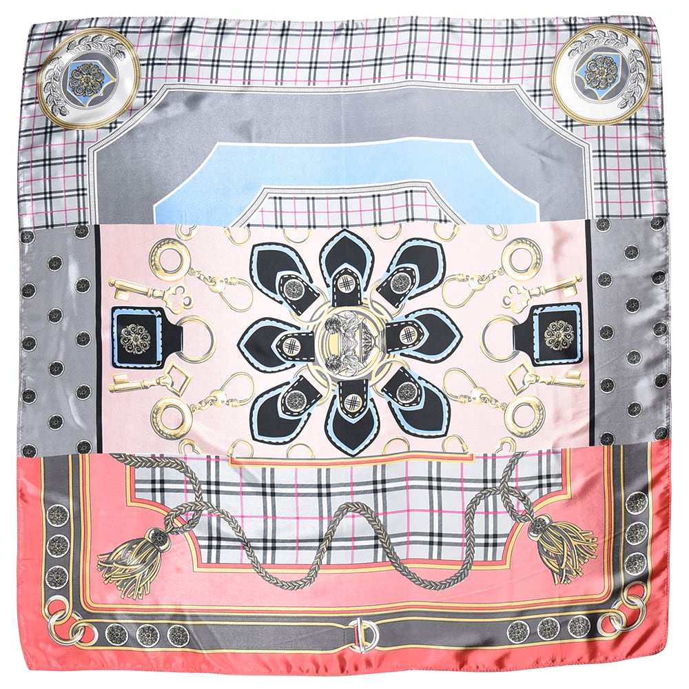 大判 正方形 スカーフ 90cm E シルク調 レディース ストール | HAPI&Co