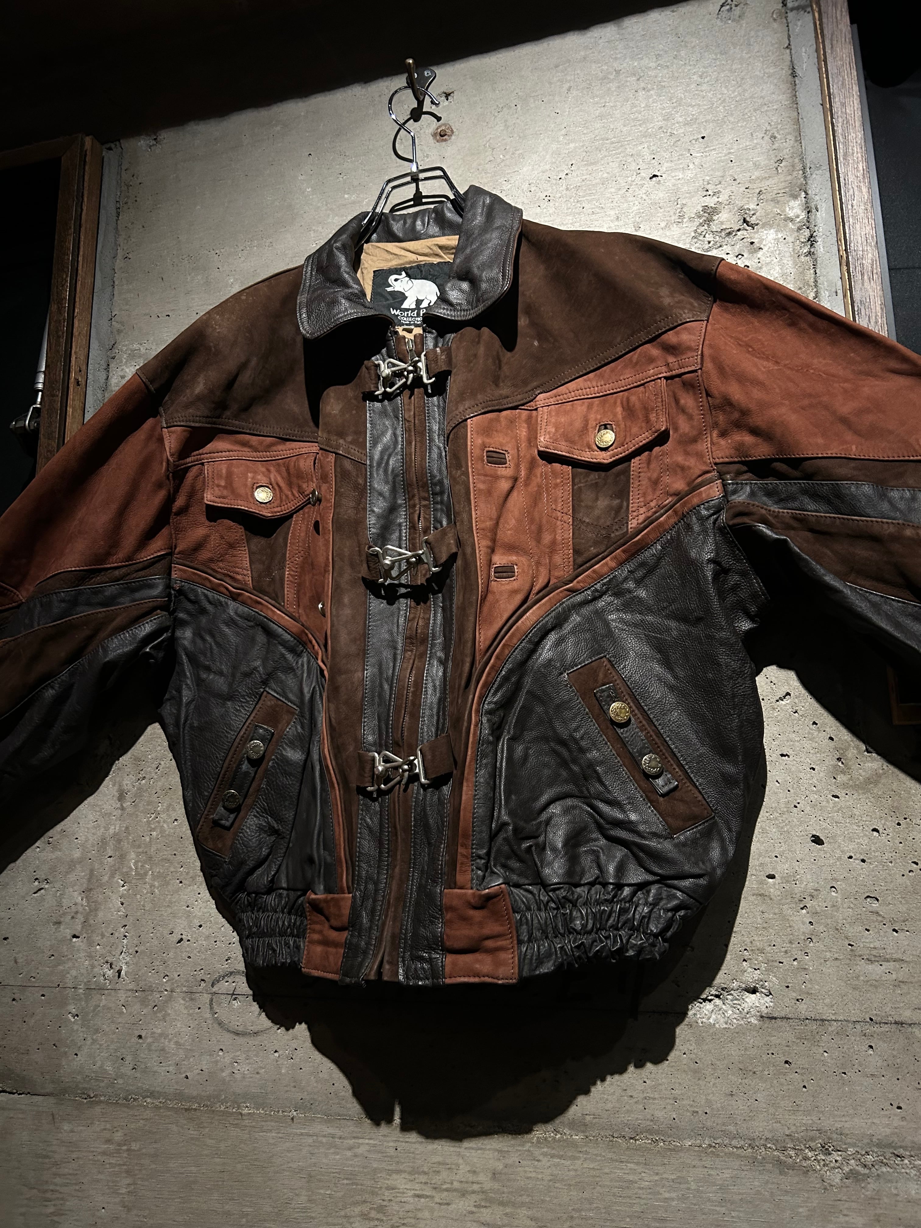 Caka】80's〜90's Special Switching Vintage Leather Jacket | Caka